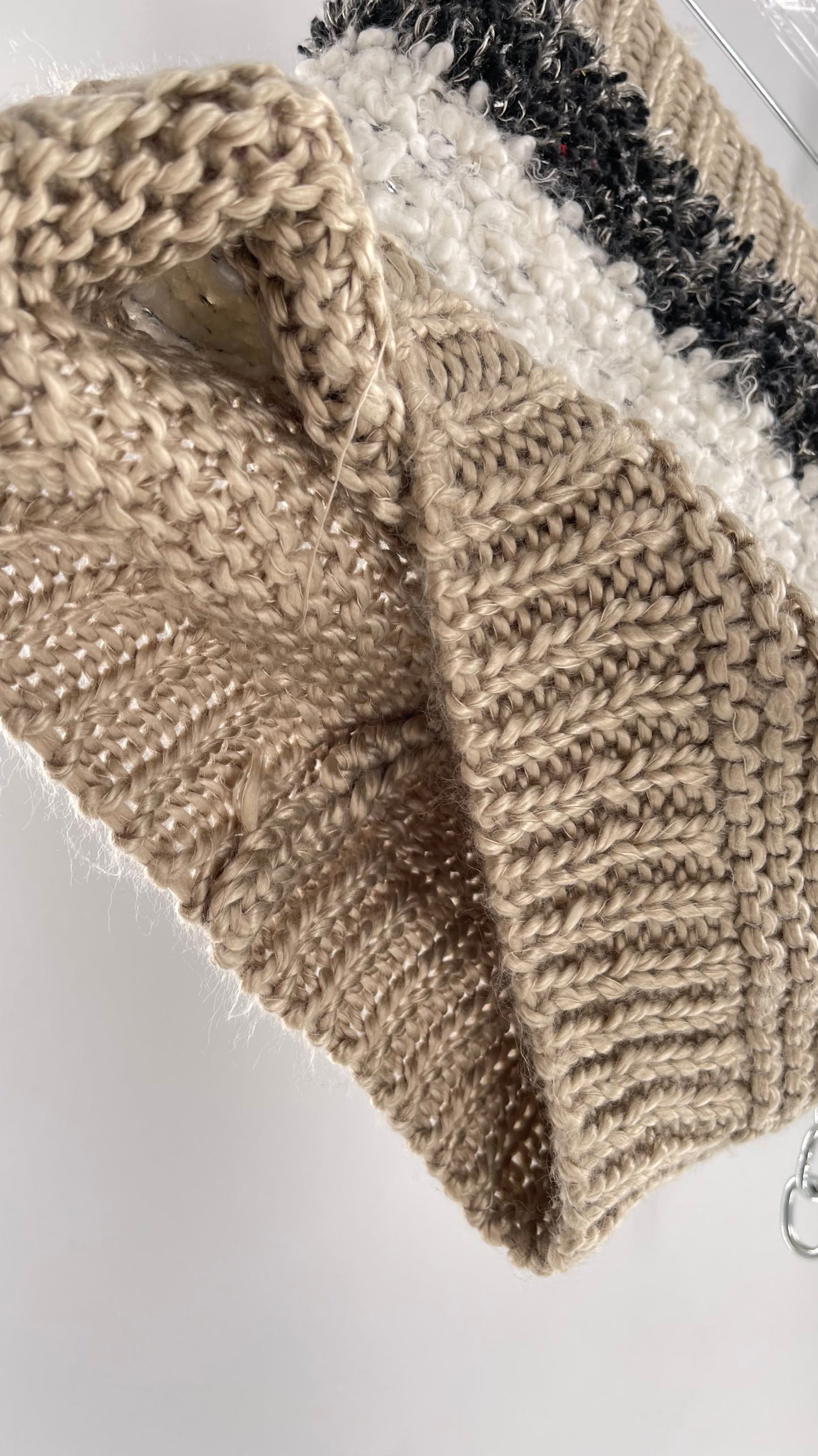 Anthropologie Sleeping on Snow Neutrals Knit Infinity Scarf is
