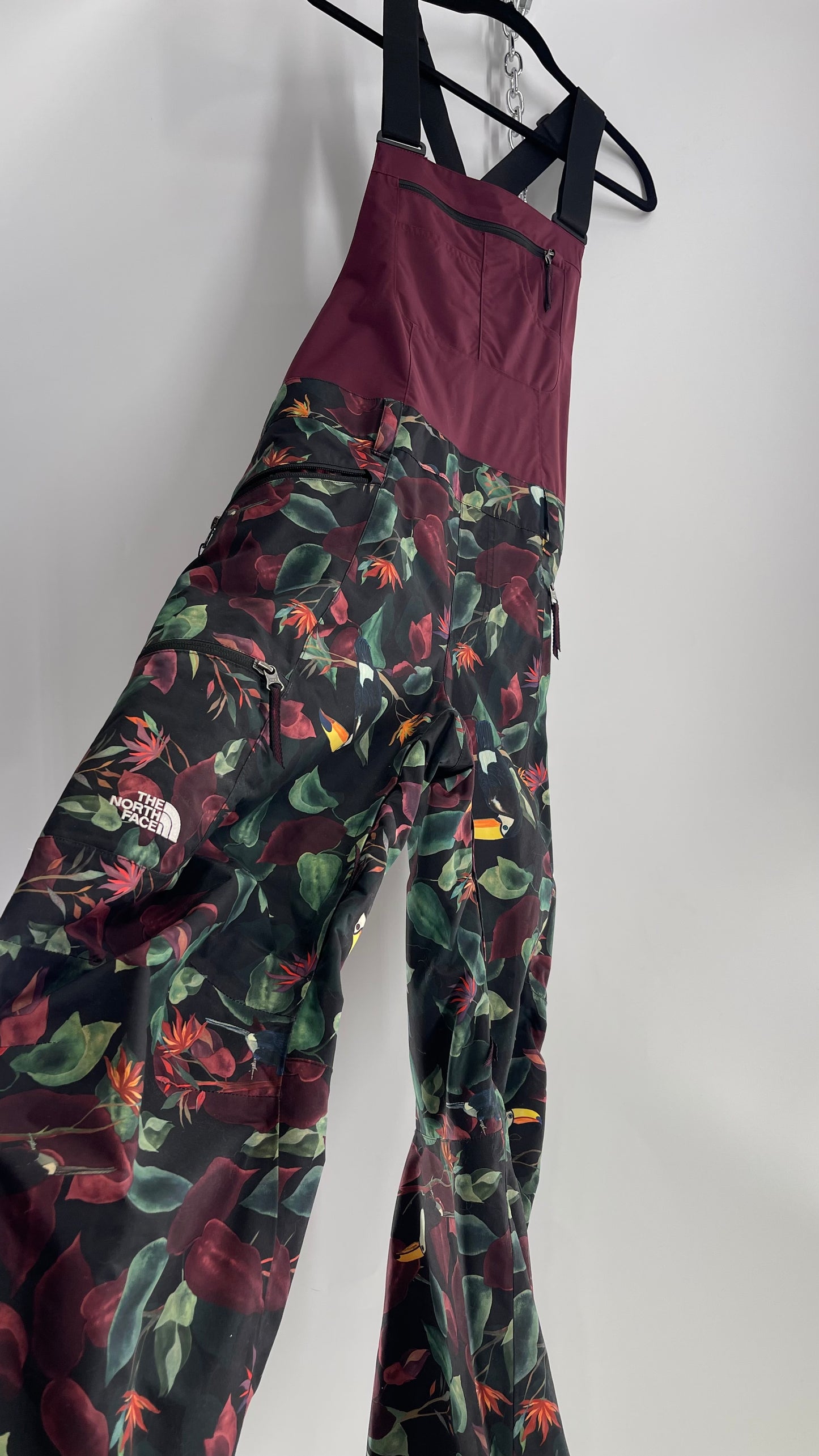 The North Face  Tropical Patterned Burgundy Snowboard/Ski/Snowsuit (XL)