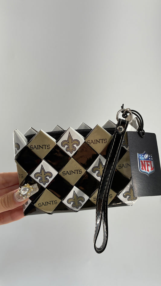 Deadstock Vintage SAINTS NFL OLLIN Made in Mexo Wristlet