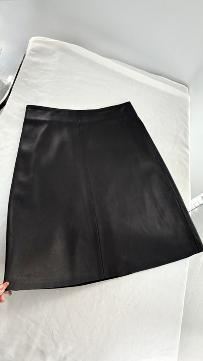 IRIS & INK 100% Black Lamb Leather Skirt (10)