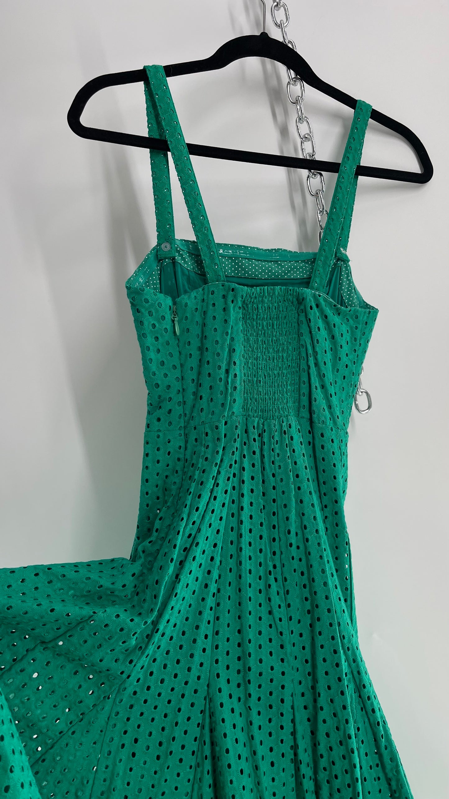 Maeve Anthropologie Kelly Green Eyelet Lace Midi Dress (2)