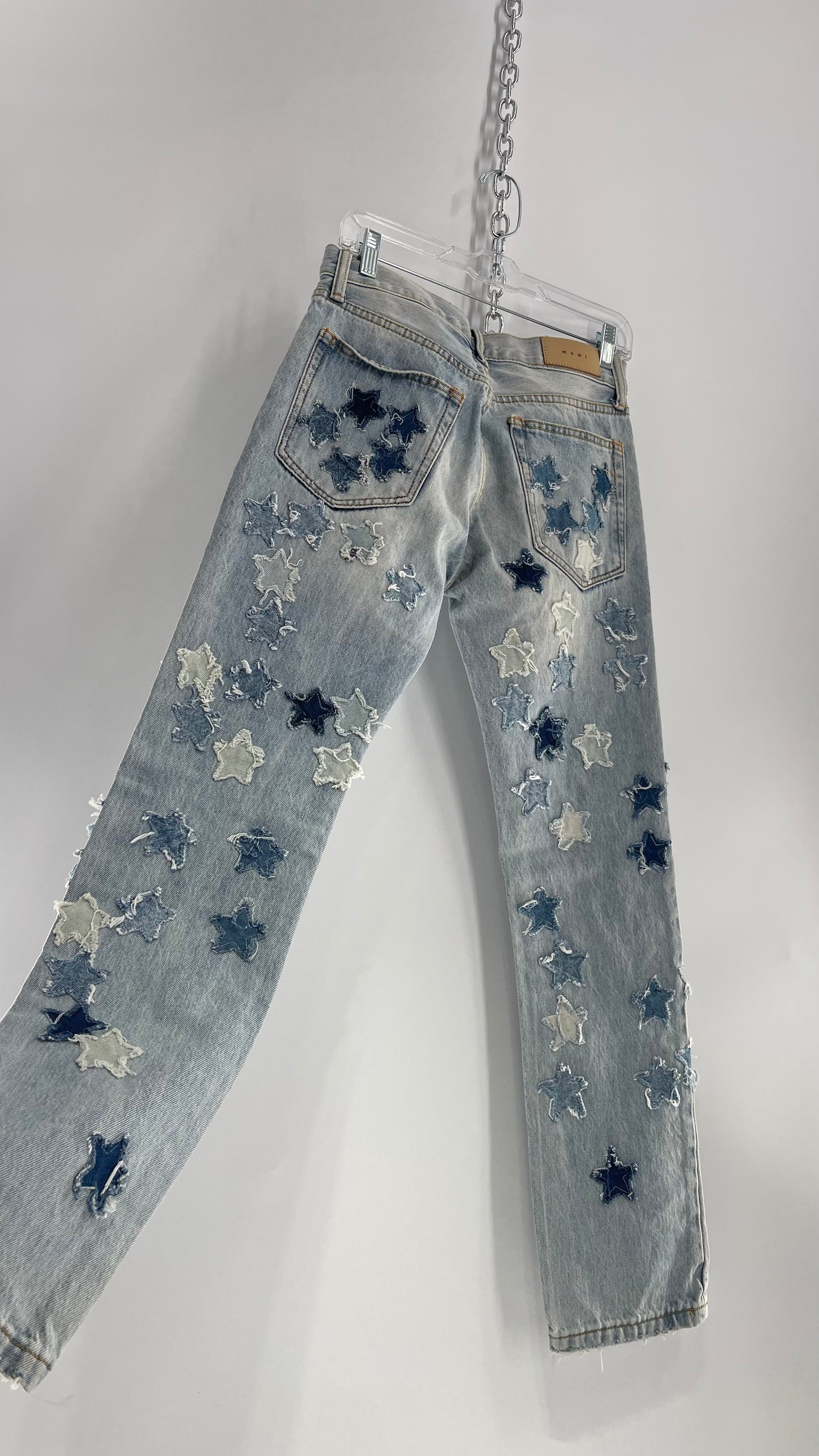 mnml Light Wash Jeans with Mixed Tone Jean Stars (28)