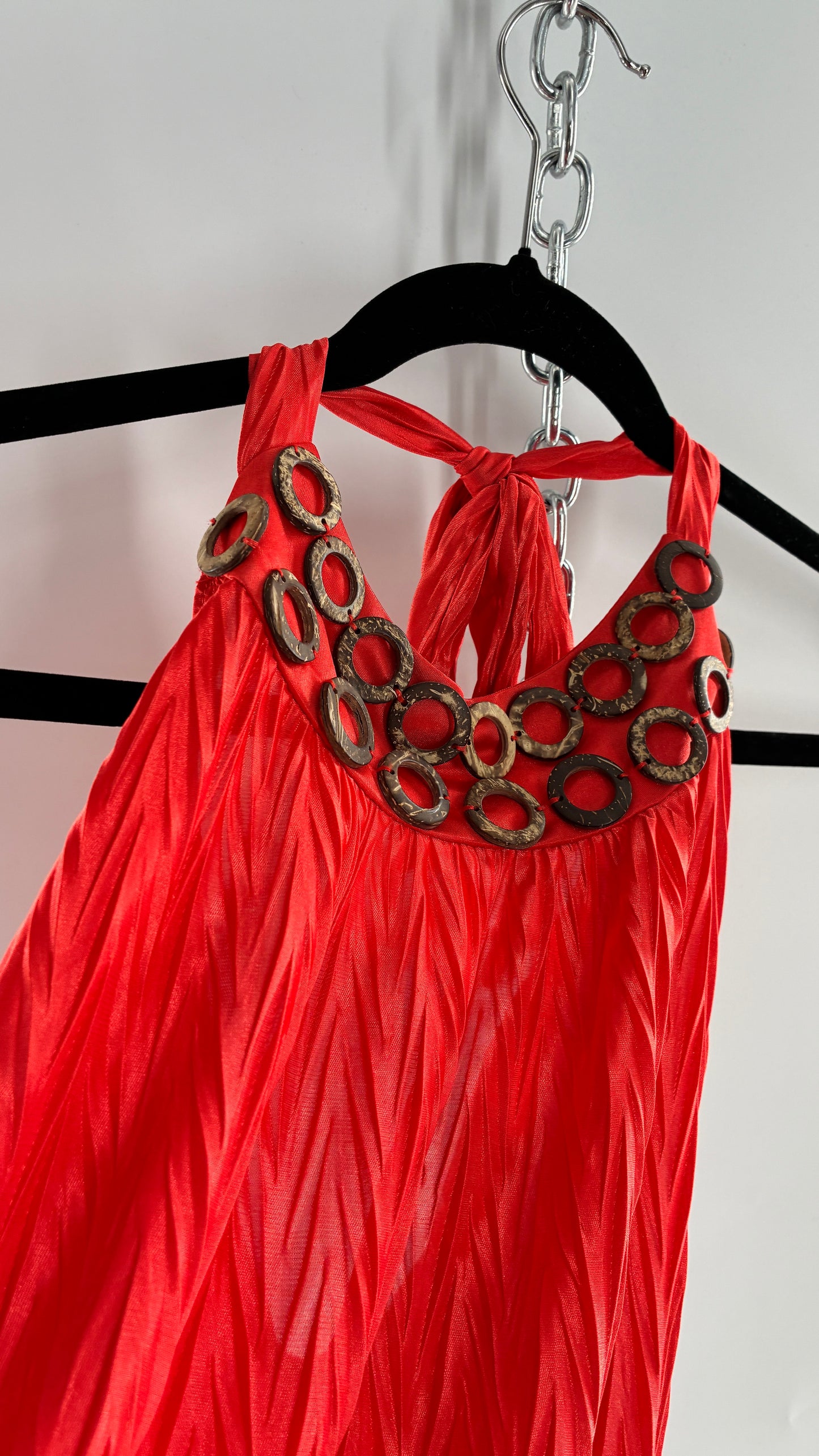 Vintage Bubble Hem Halter with Coconut Details (Small)