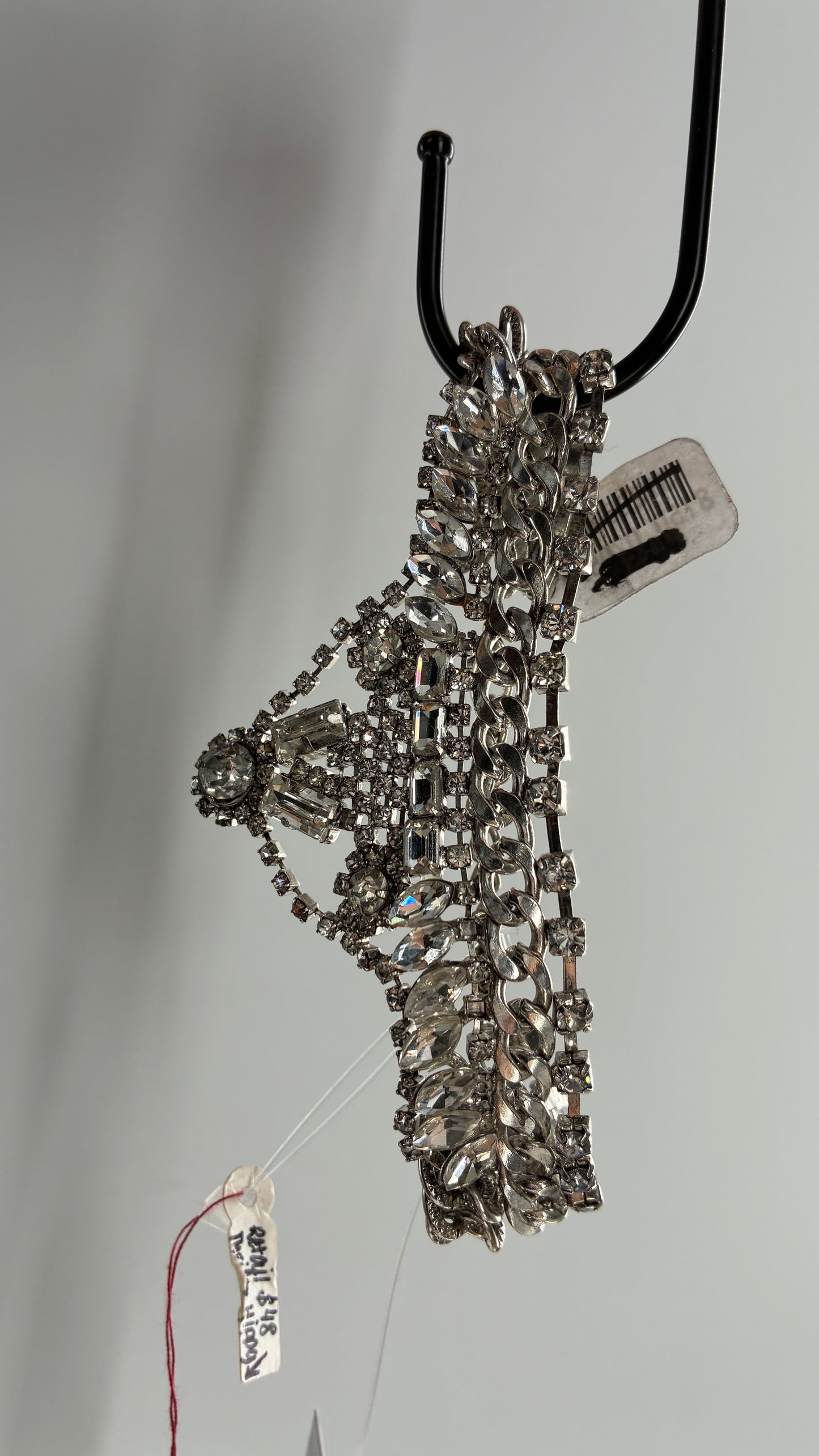 Free People Elaborate Silver Rhinestone Bracelet with Tags Attached