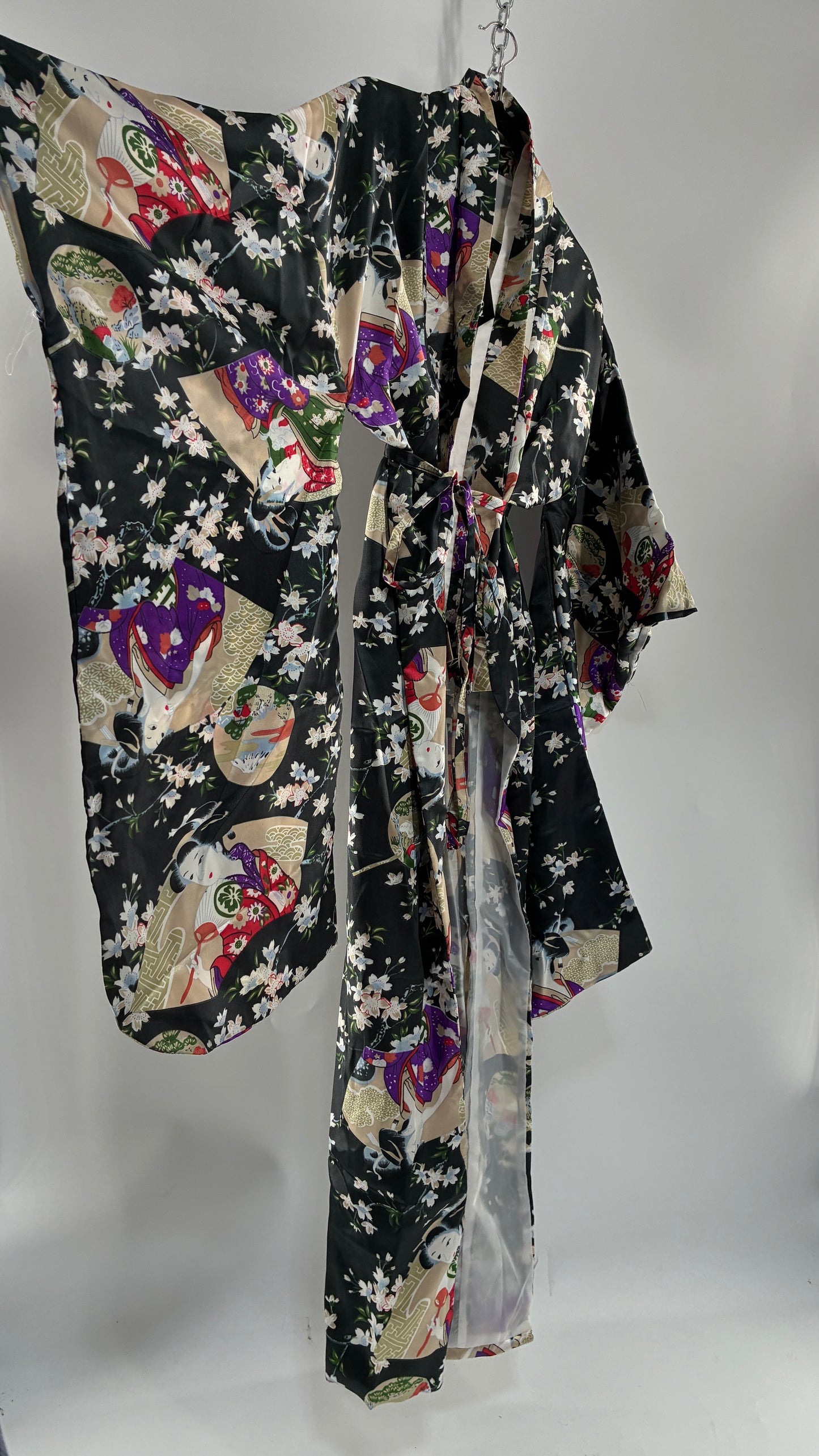 Deadstock Vintage Japanese Style Drape Sleeve Duster Robe/Kimono with Tags Attached (One Size)