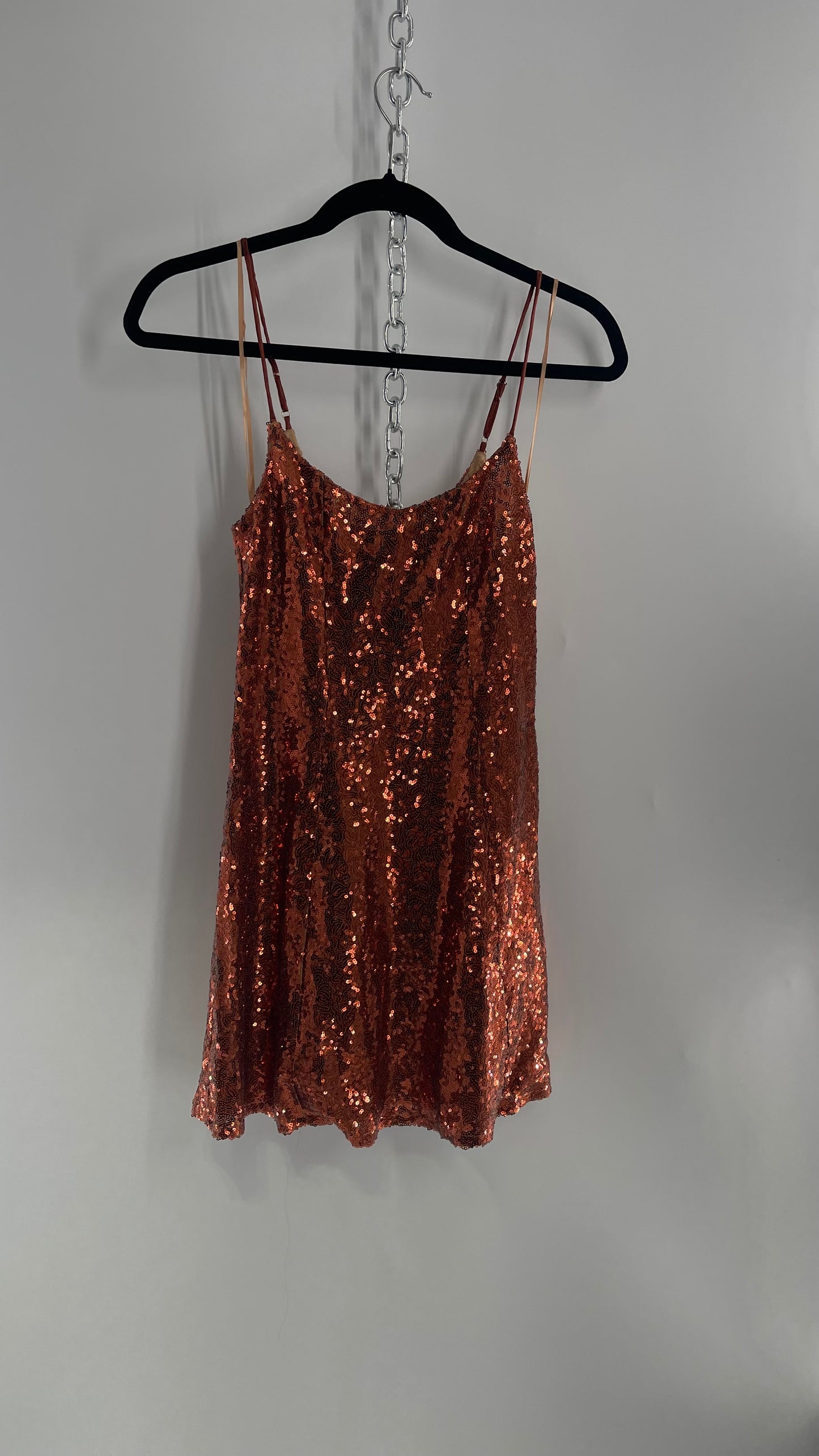 Urban Outfitters Bronze Sequin Slip (Small)