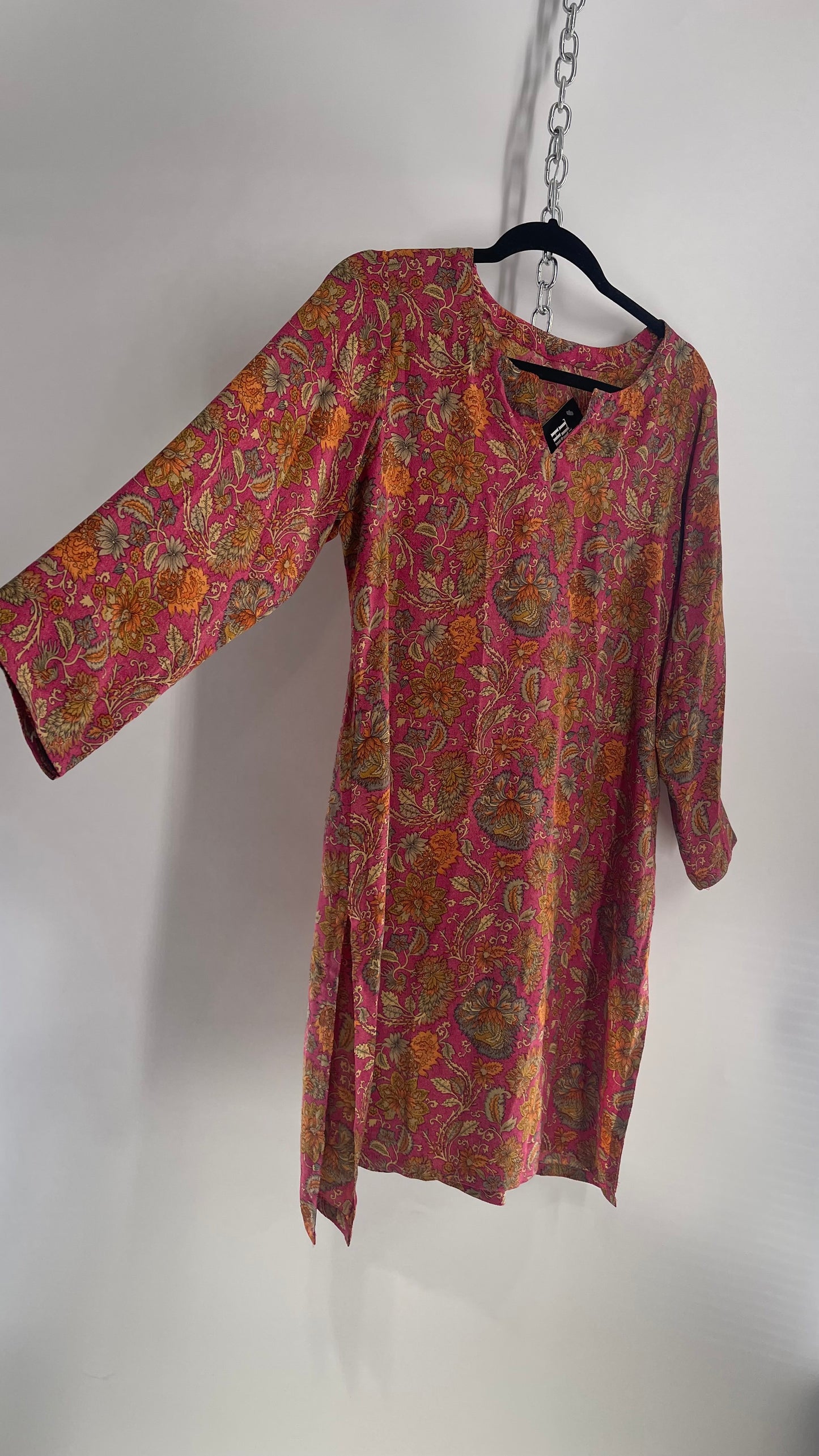 Vintage 100% Silk Paisley Kaftan (Medium)