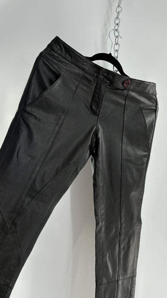 ASOS Low Rise Genuine Leather Patchwork Style Motorcycle Pants (6)