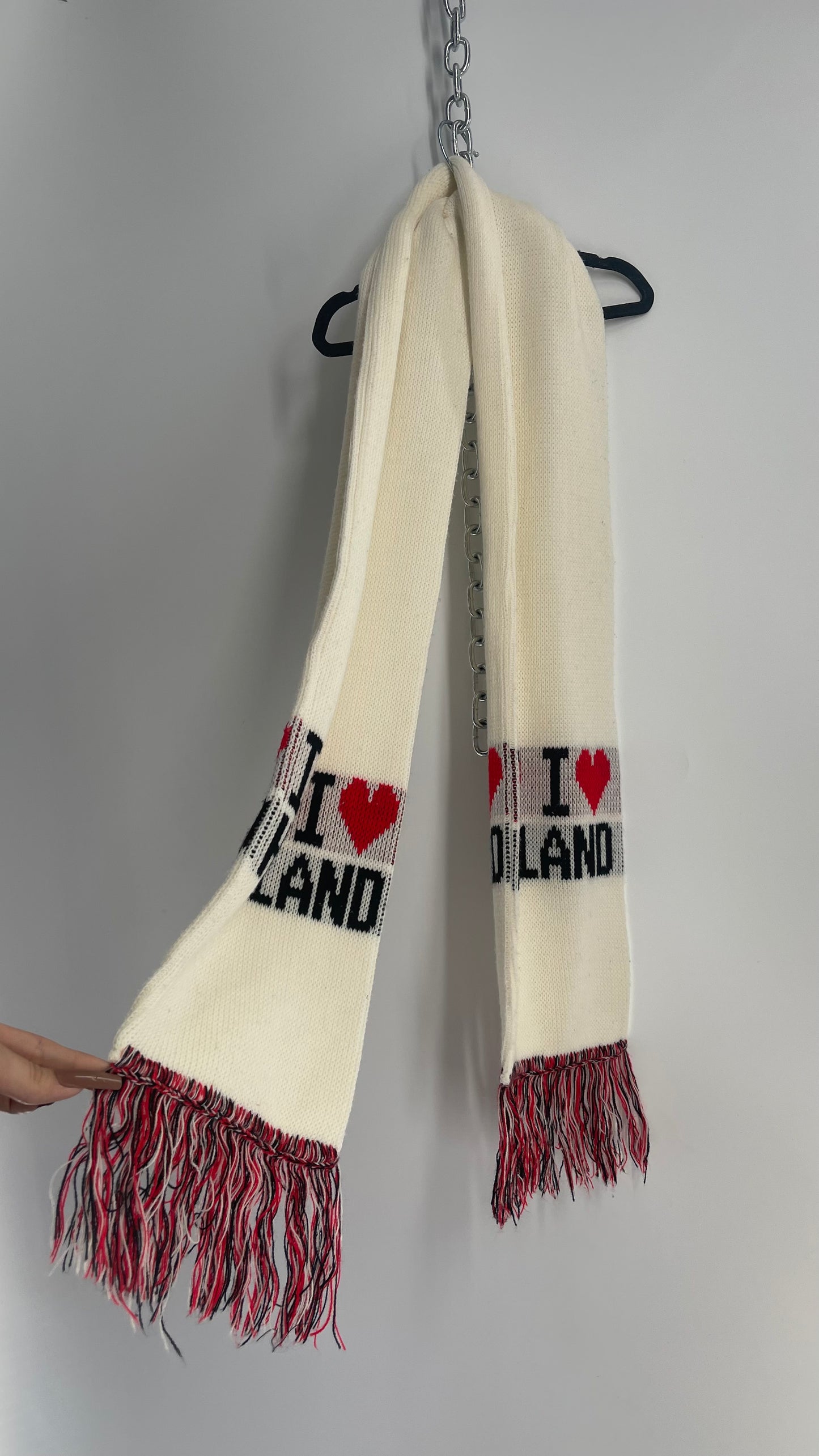 Vintage I Heart Holland Skinny Knit Scarf