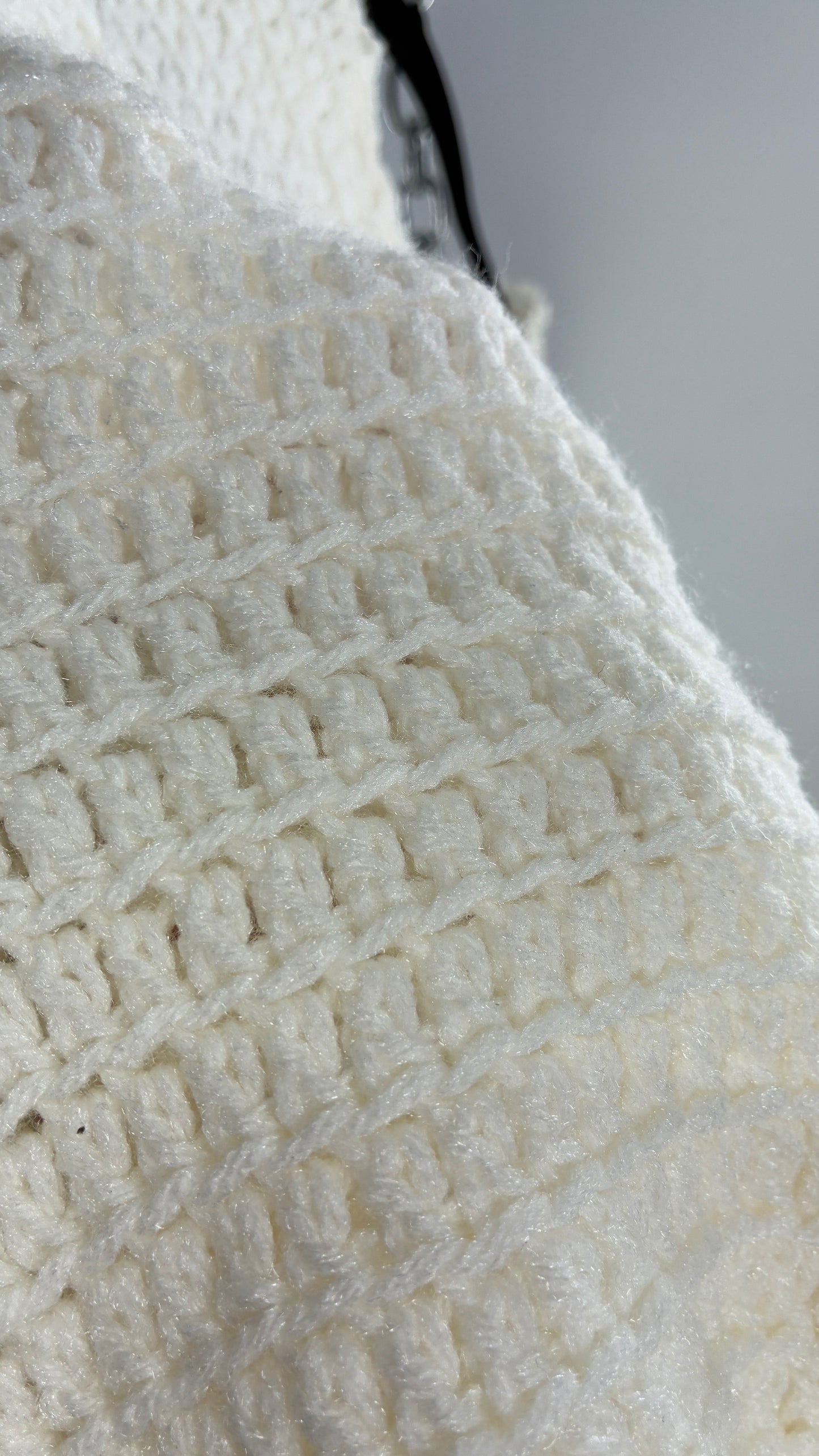 Vintage Off White Hand Knit Poncho