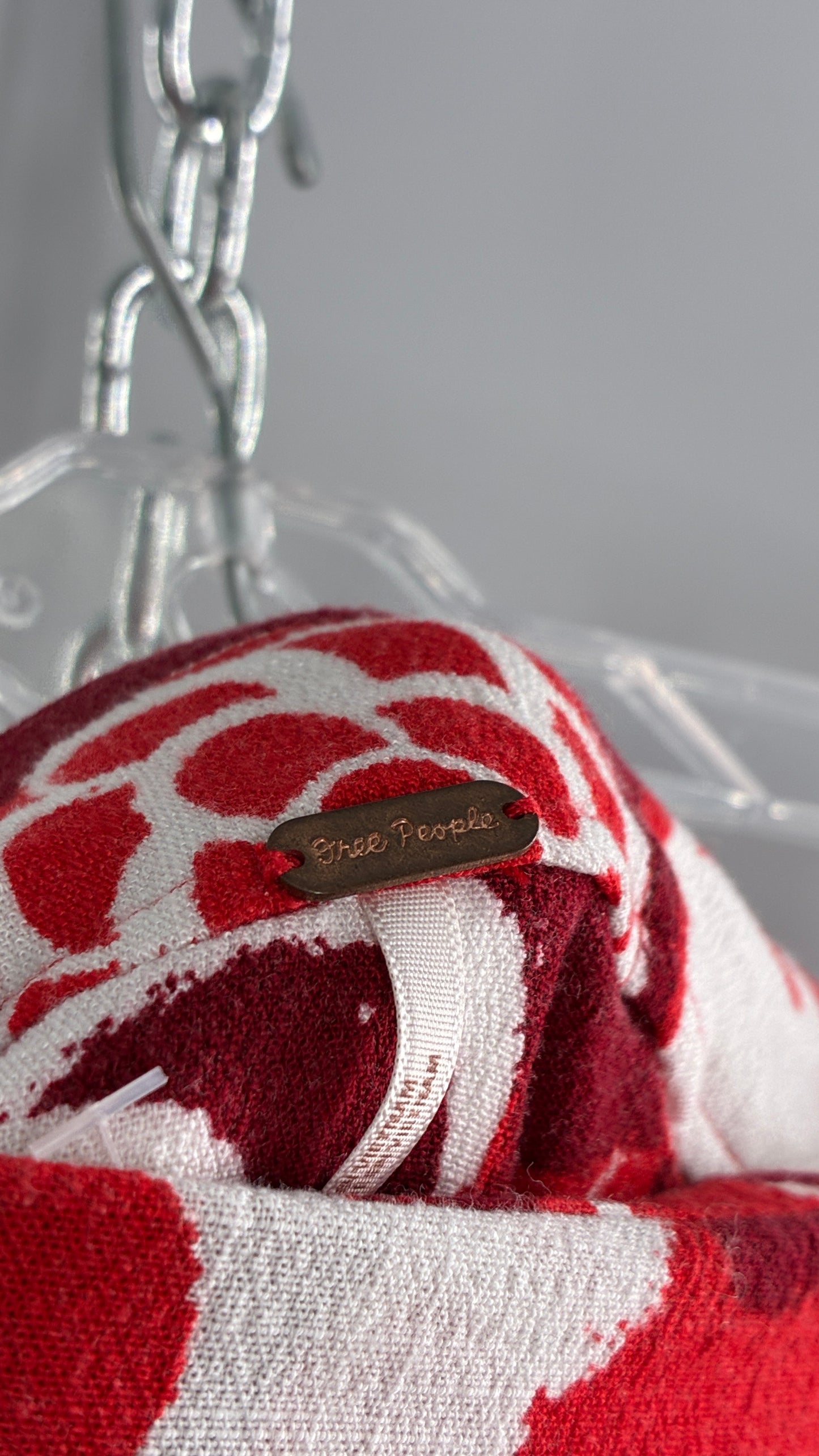 Free People Red and White Floral Mini Skirt (0)