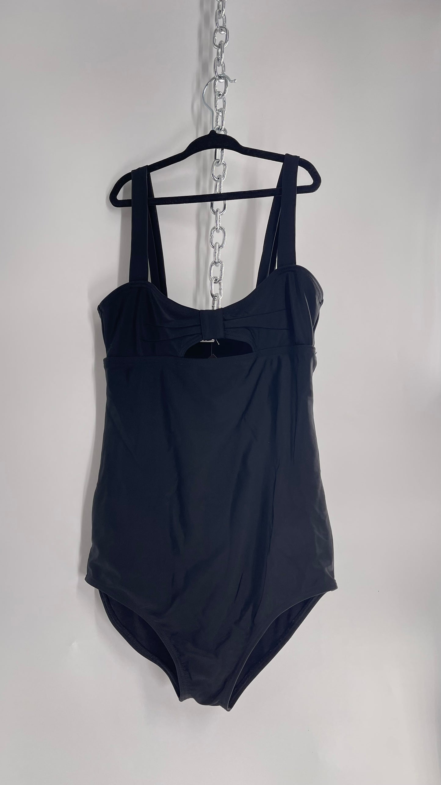 Yes Master x Free People Black Bow Bust Swimsuit (Small)