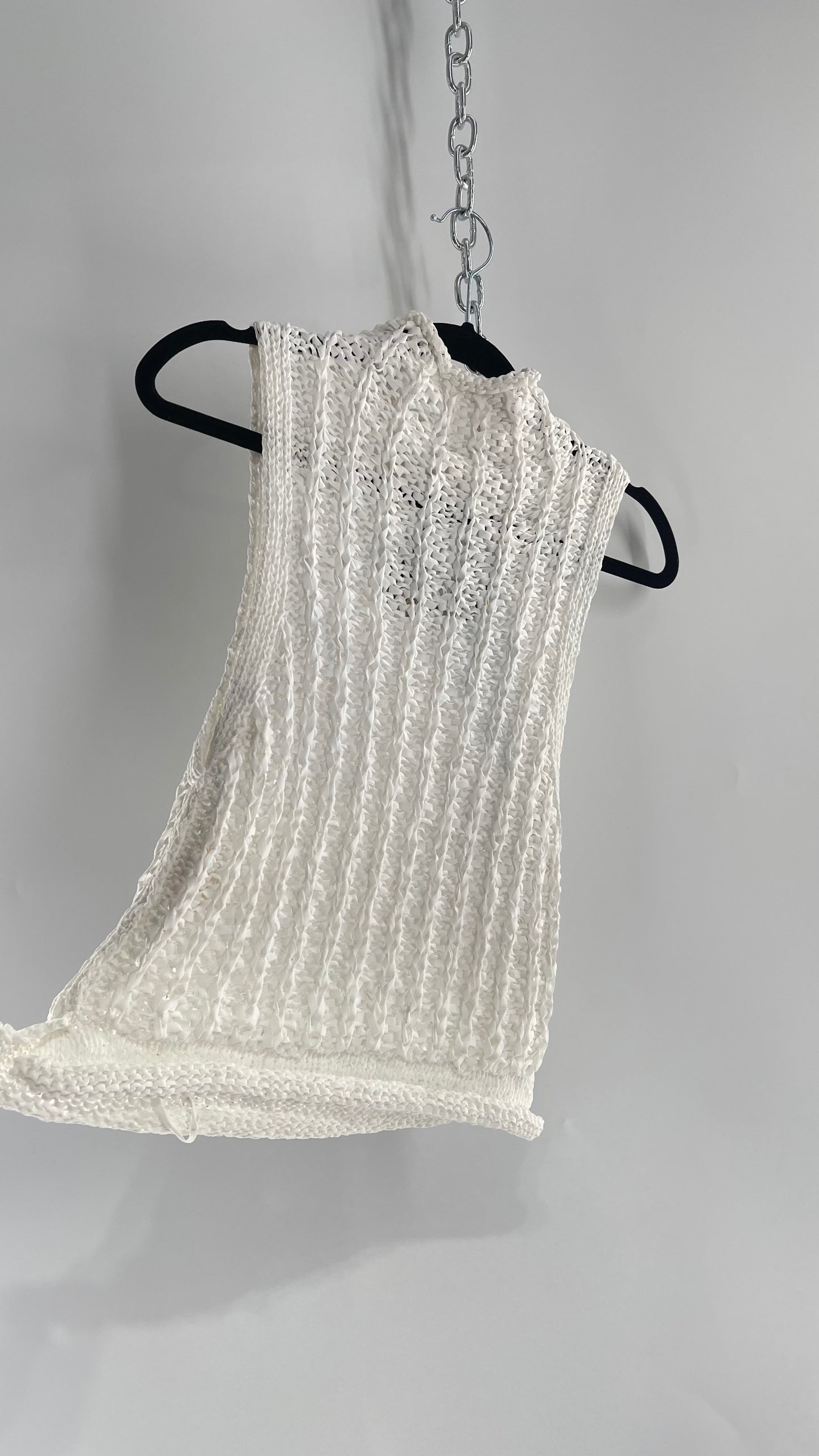Anthropologie Moth Crochet Open Knit Mock Neck Tank (XS)