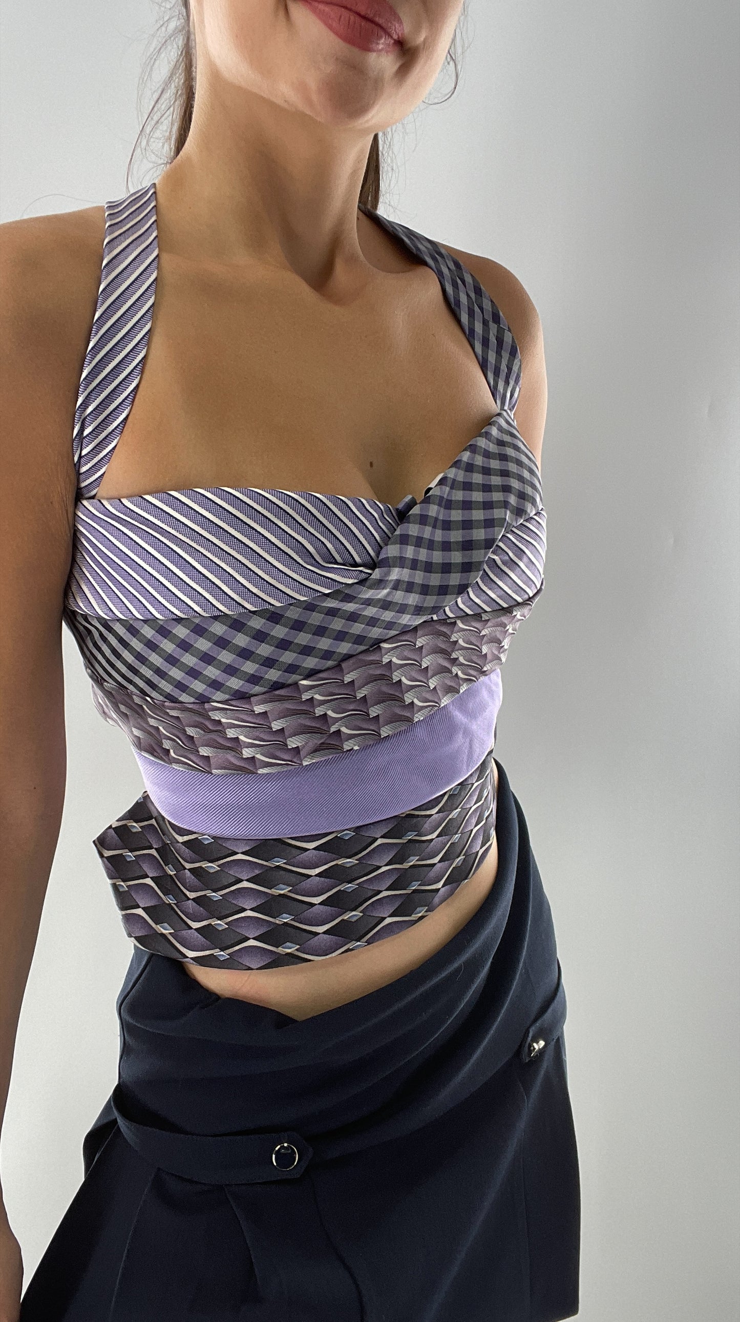 All Tied Up Custom Handmade Top Purple (One Size)