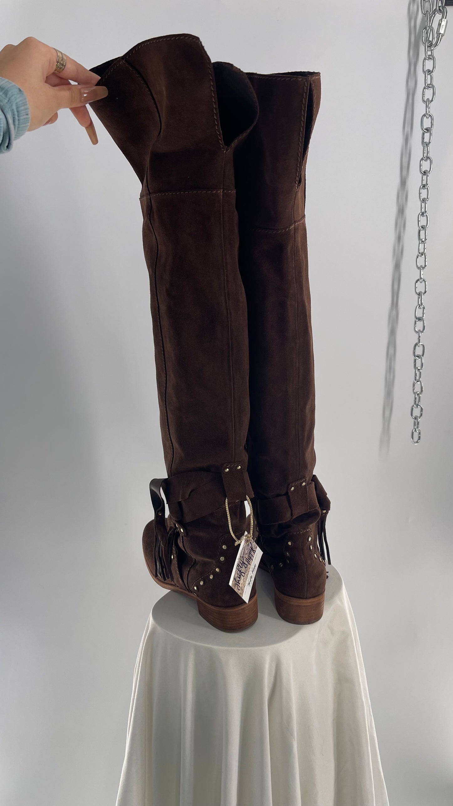 See by Chloé Dasha Dark Brown Dakar Thigh High Suede Boots (39.5/9.5)