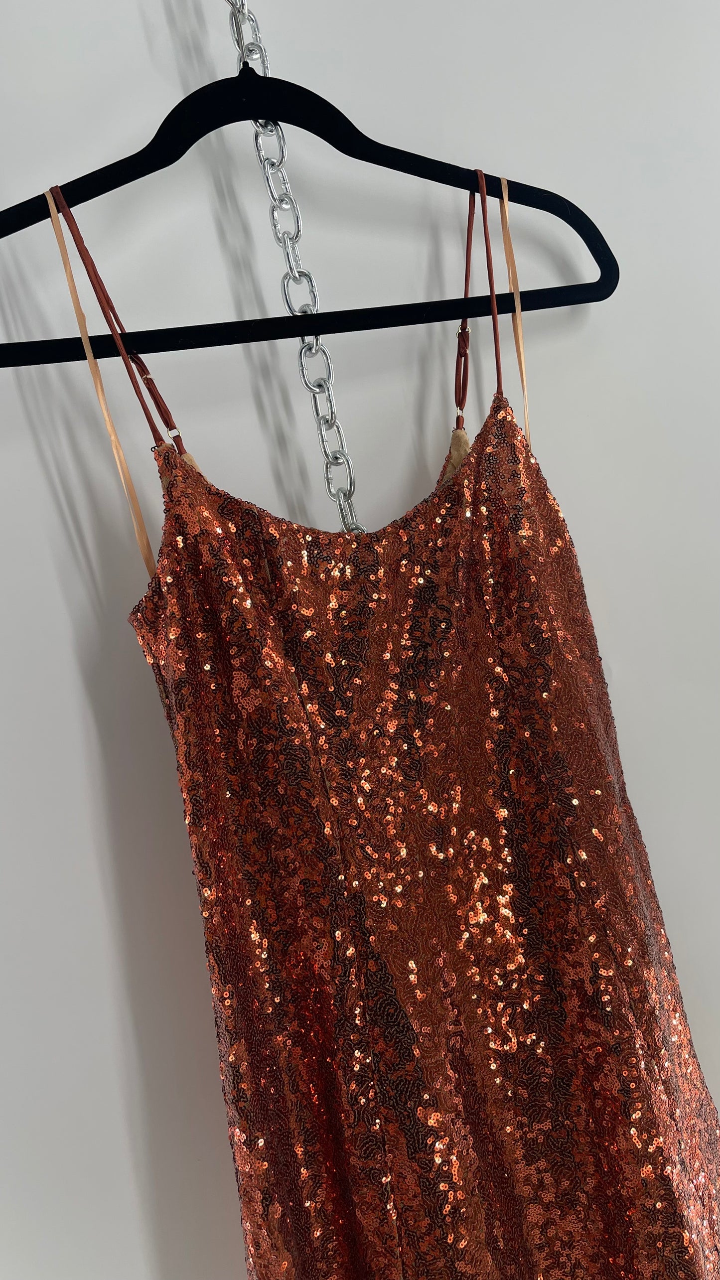 Urban Outfitters Bronze Sequin Slip (Small)