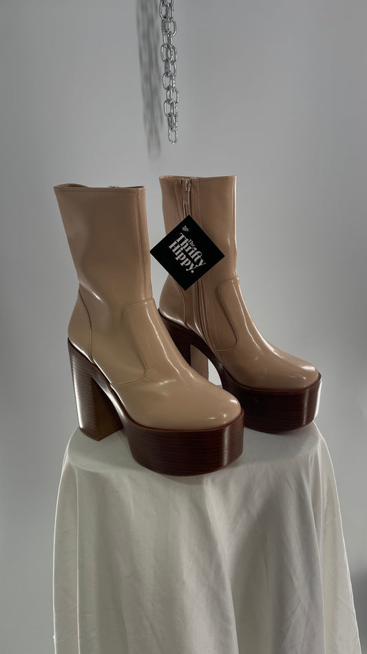 Jeffrey Campbell Mexique Beige Boot with Platform And Chunky Wooden Heel (6)