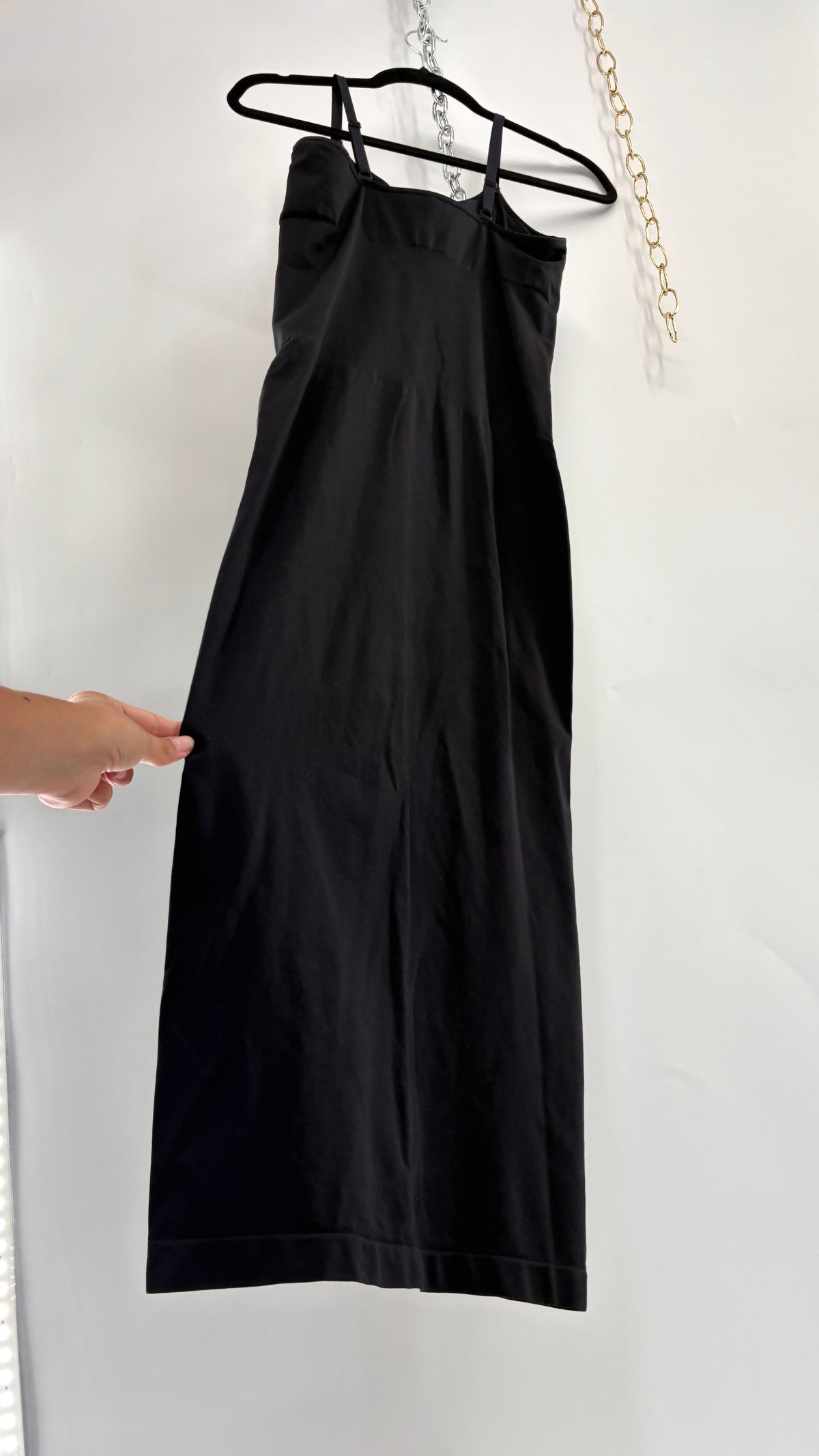 NWOT Black Spandex Thick Stretchy Midi Dress (M/L)