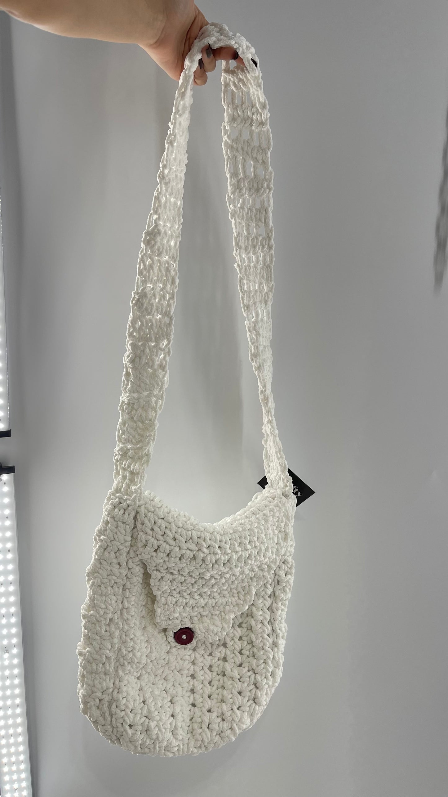 White Handmade Crochet Tote