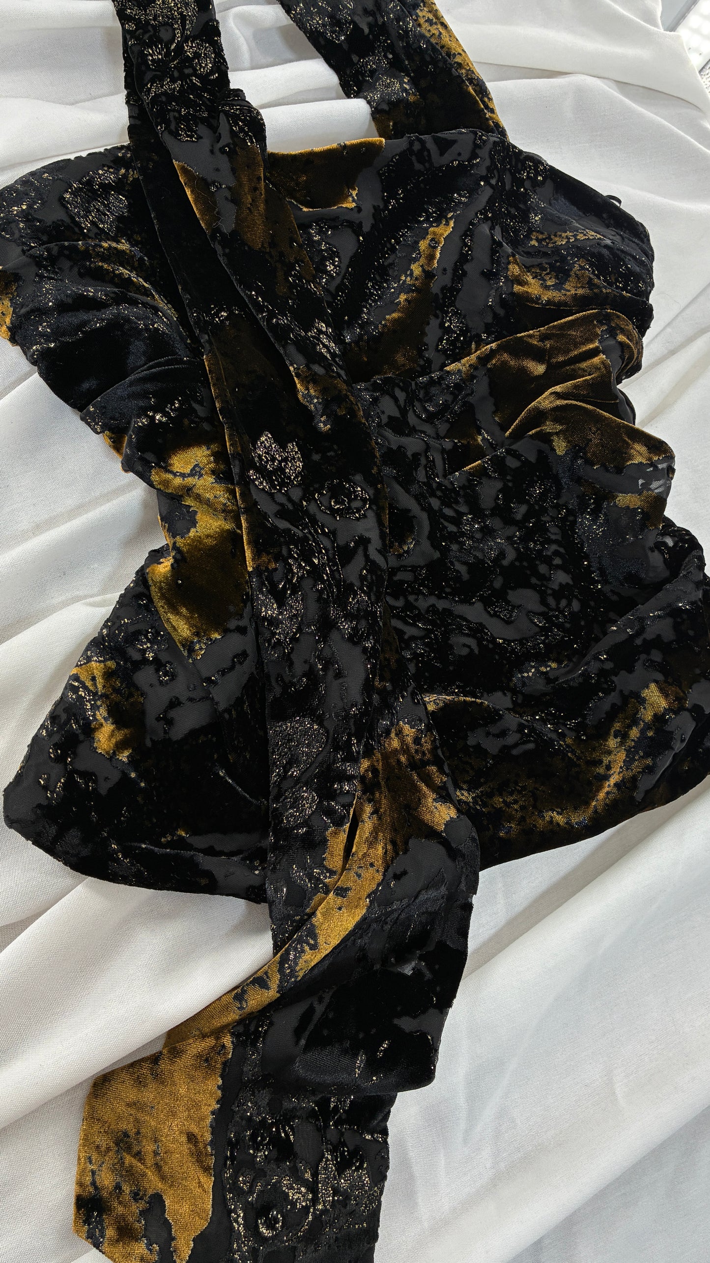 ZARA Black Burn Our Velour Wrap Scarf Corset with Tags (Medium)