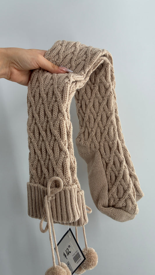 NWOT Thigh High Taupe Thick Knit Socks