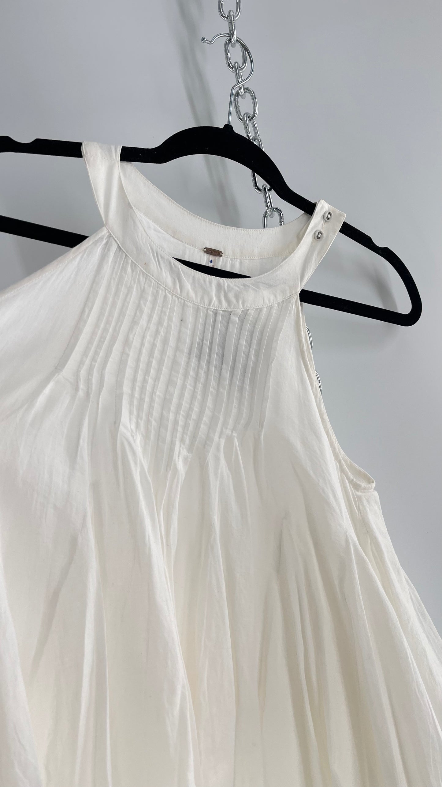 Free People White Pleated Tunic (XS)