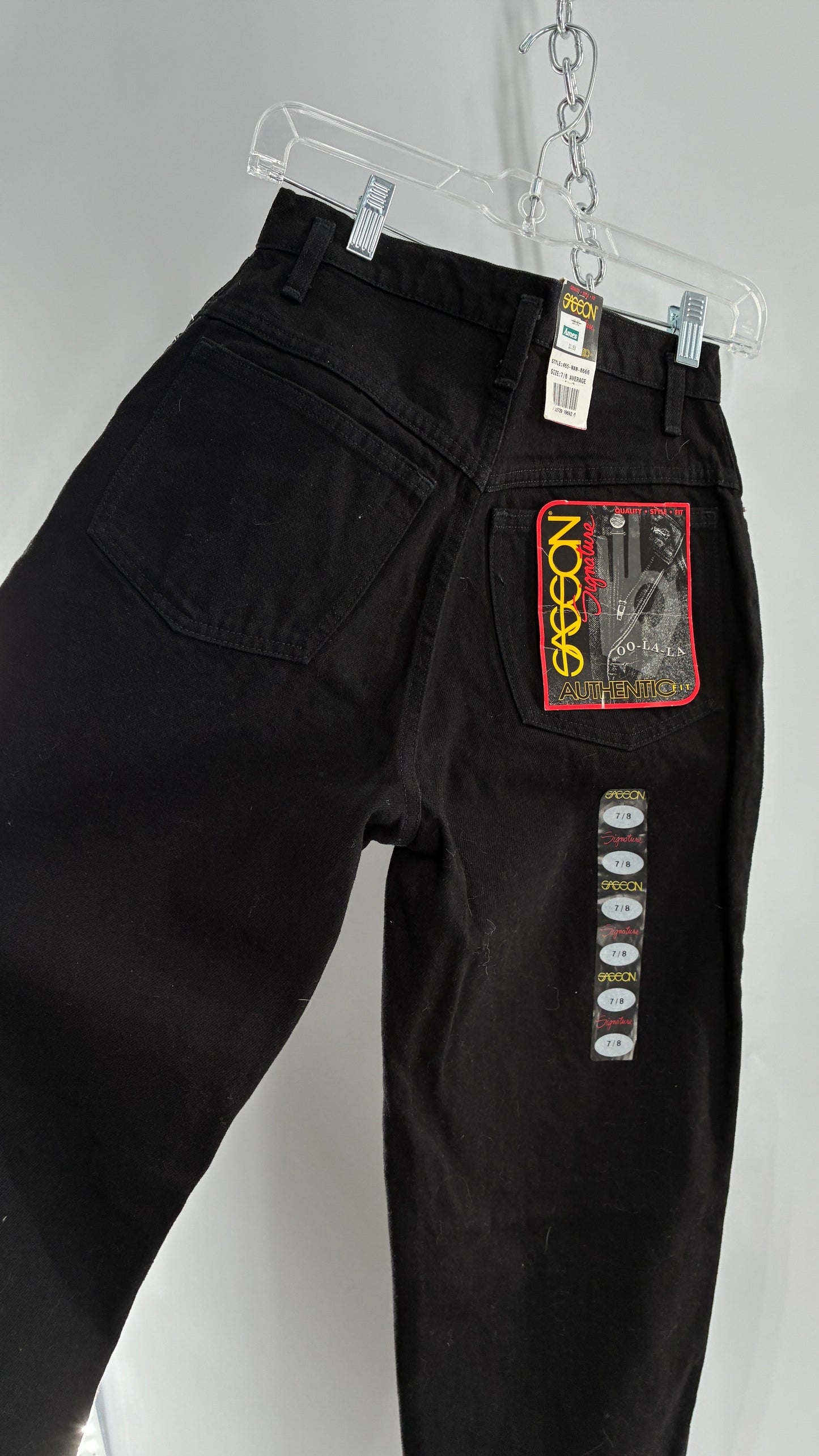 Deadstock Vintage 1980s SASSON Black High Waisted Mom Jean (7/8)