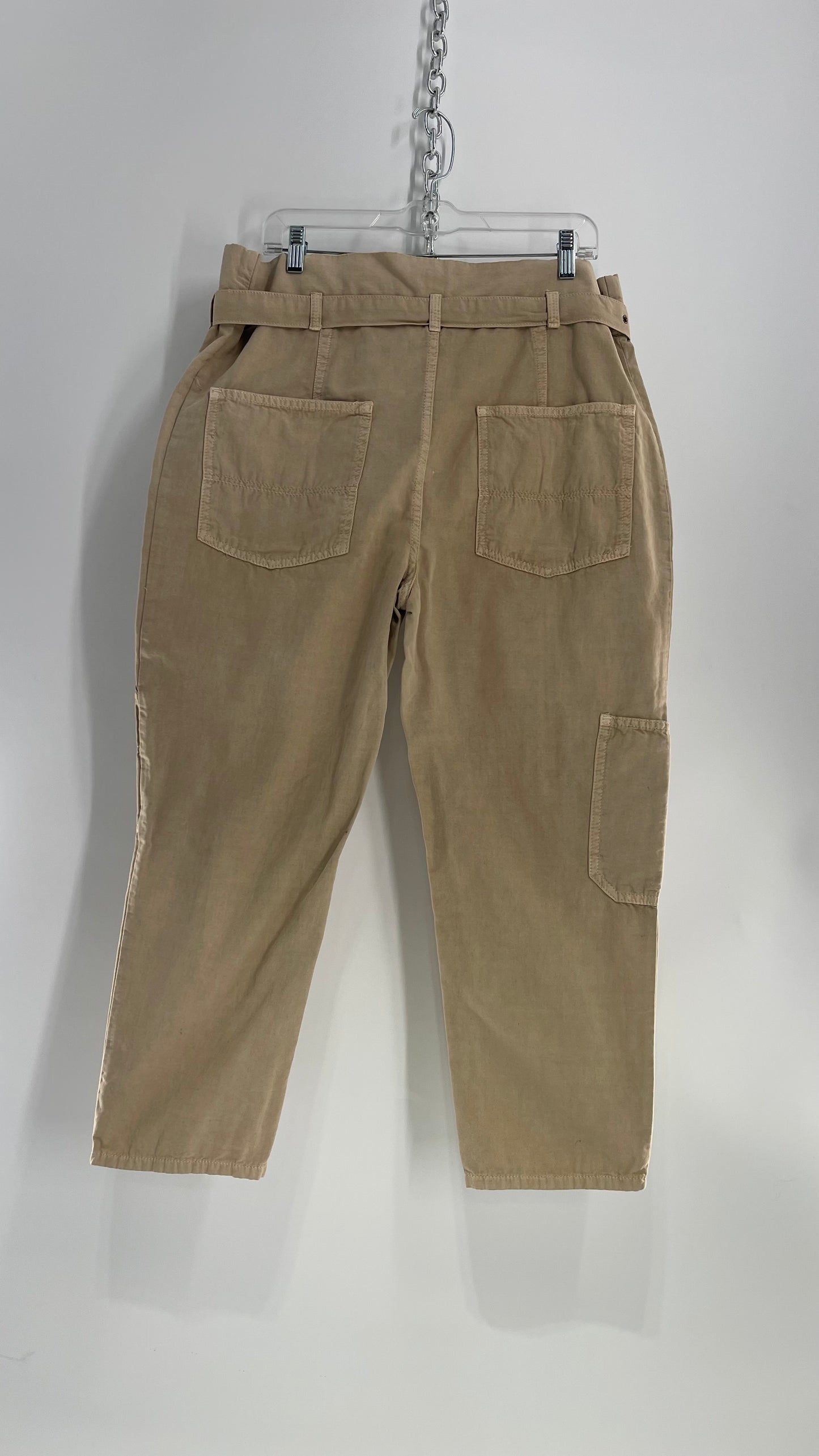 Free People Khaki Cargos with Grommet Belt (6)