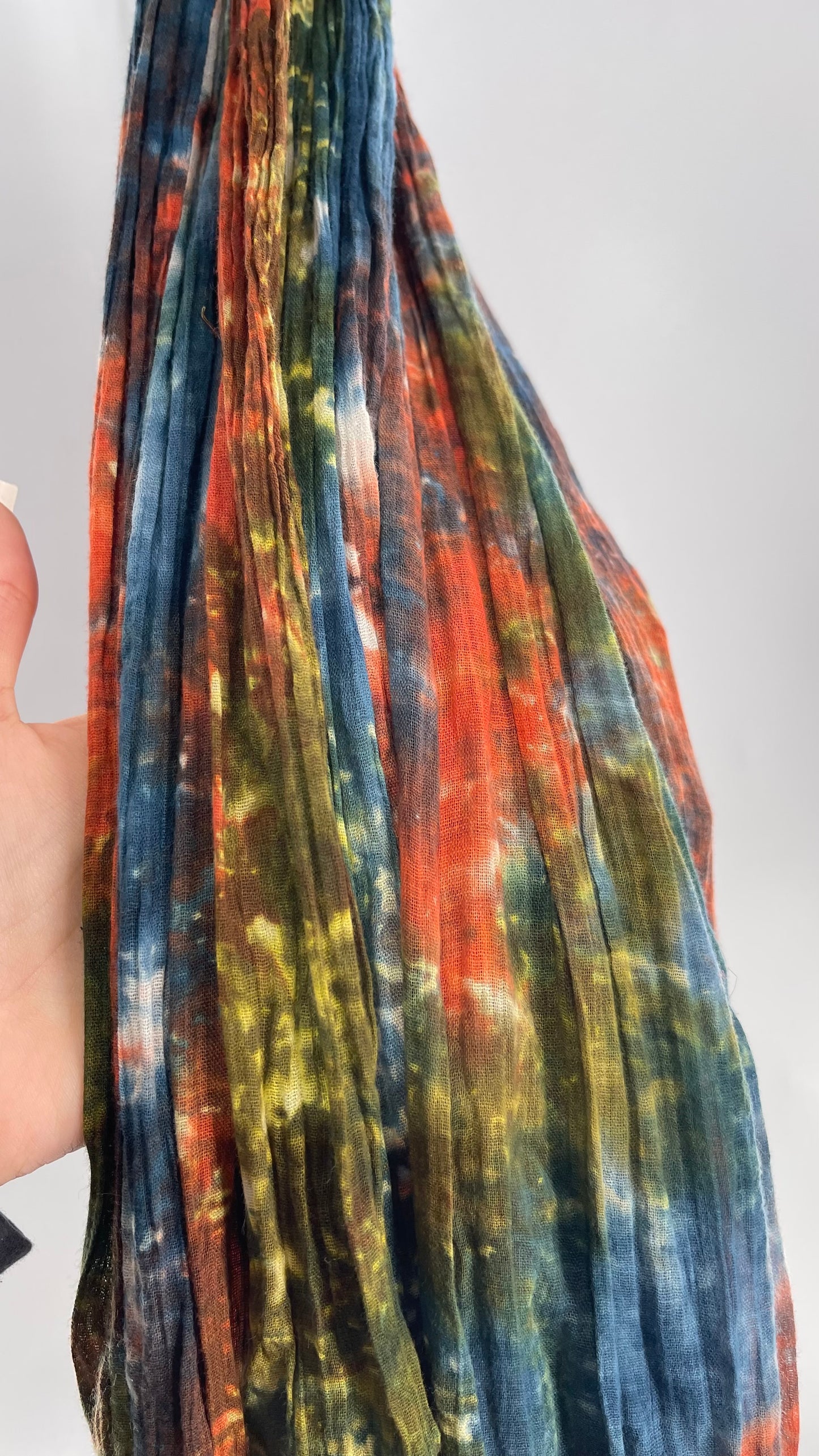 Vintage 1970s Bohemian Tie Dye Voluminous Pleated 100% Cotton Skirt (One Size)