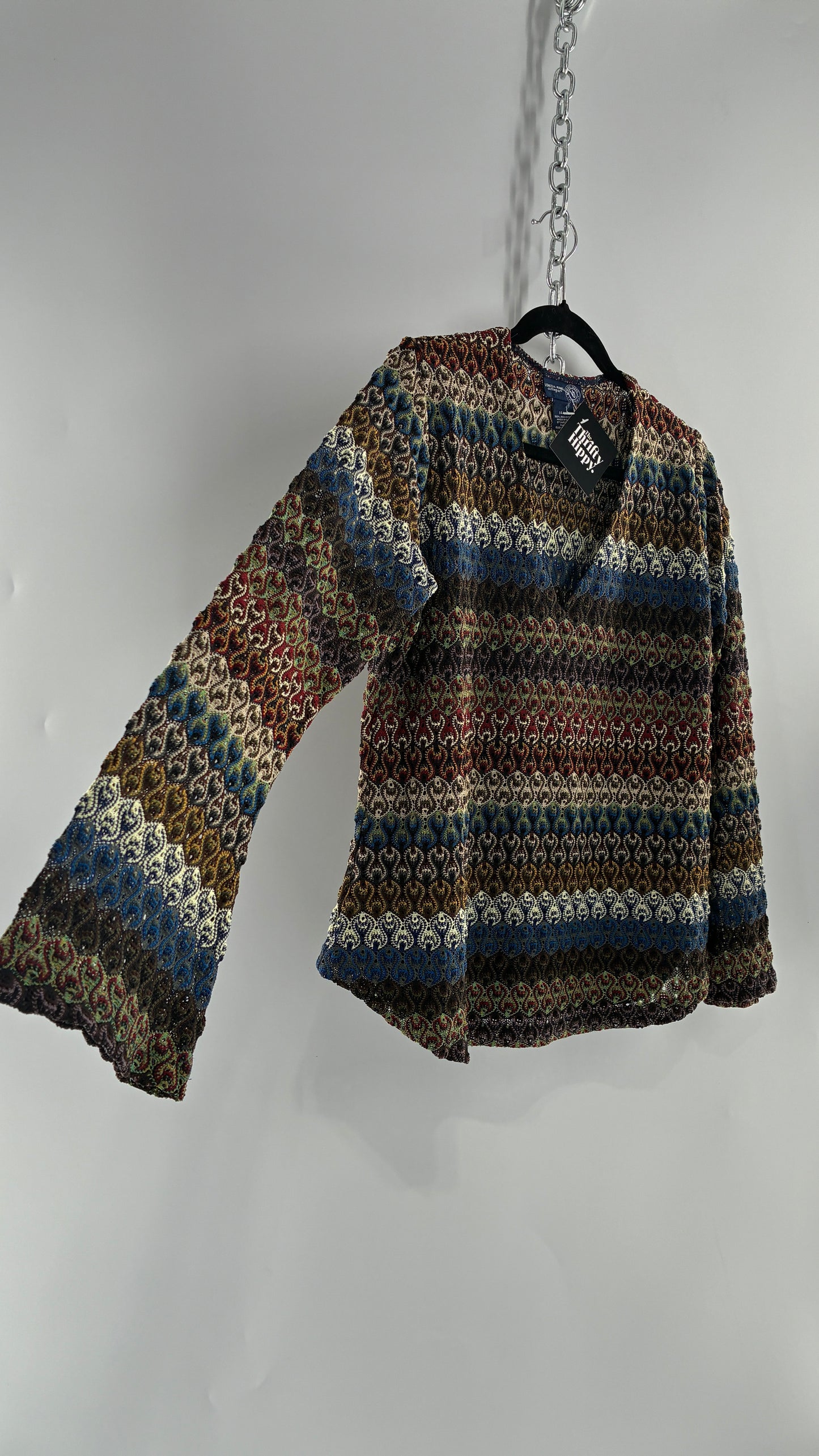 Vintage VENEZIA JEANS Knit Bell Sleeve Blouse (14/16)