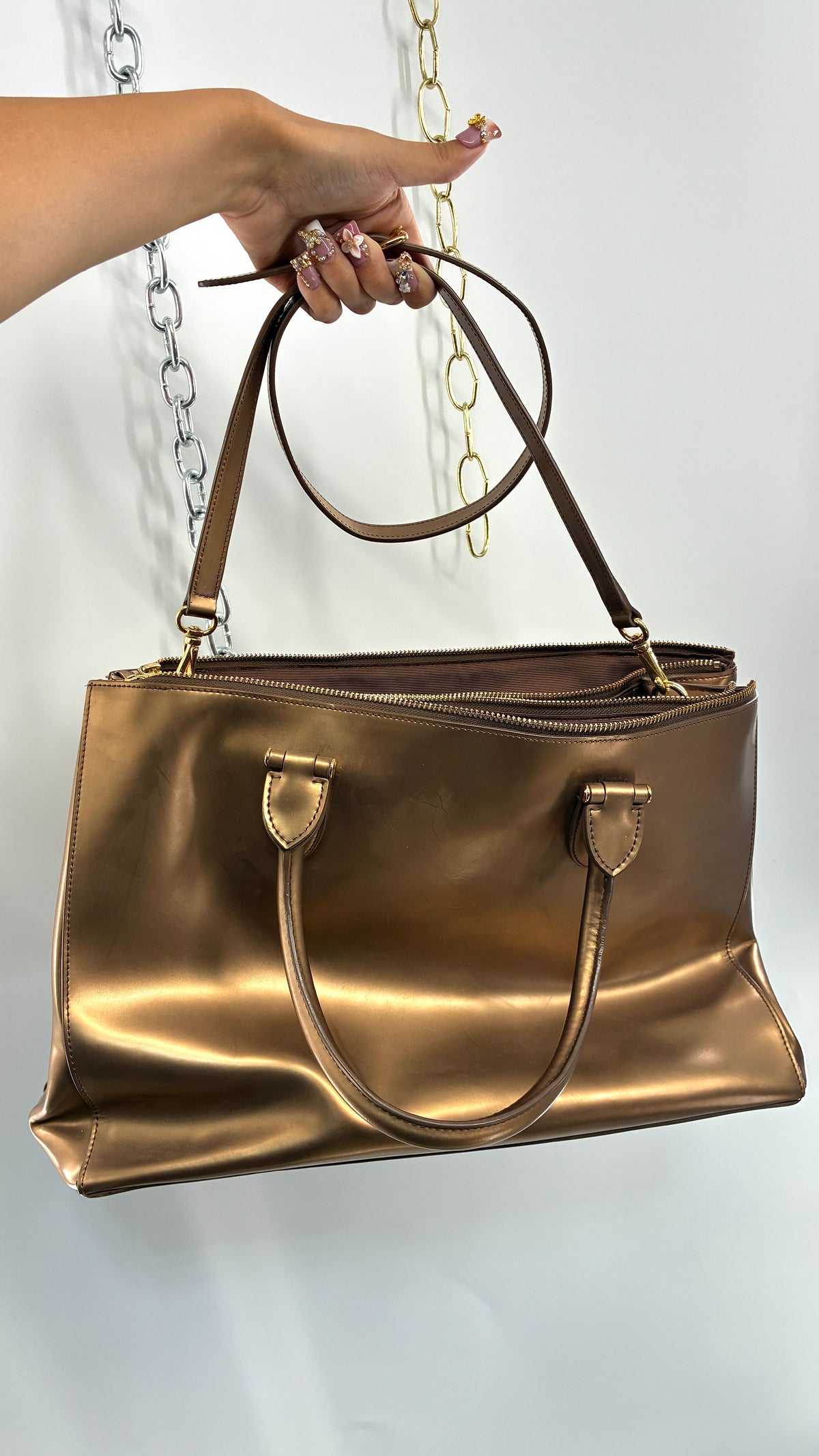 Vintage RALPH LAUREN Bronze Convertible Bag