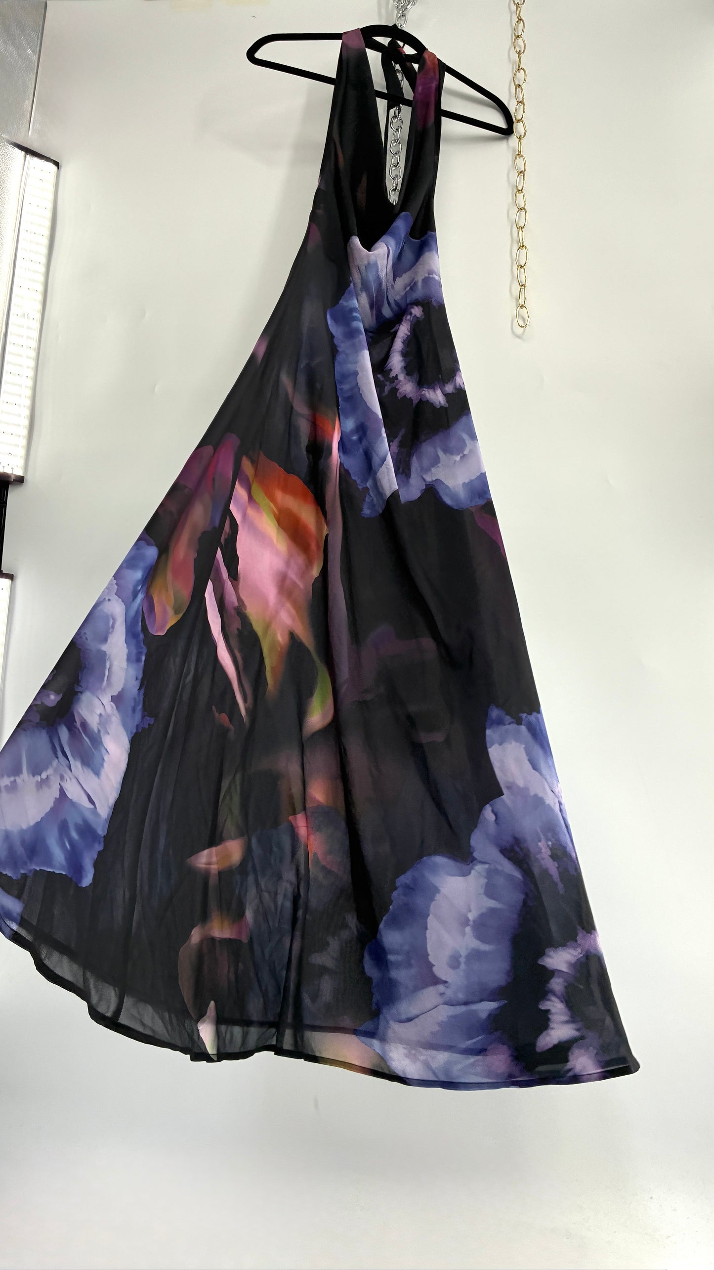 COMMENSE Halter Maxi Dress with Draped, Cowl Neck Design and Tags Attached (Small)