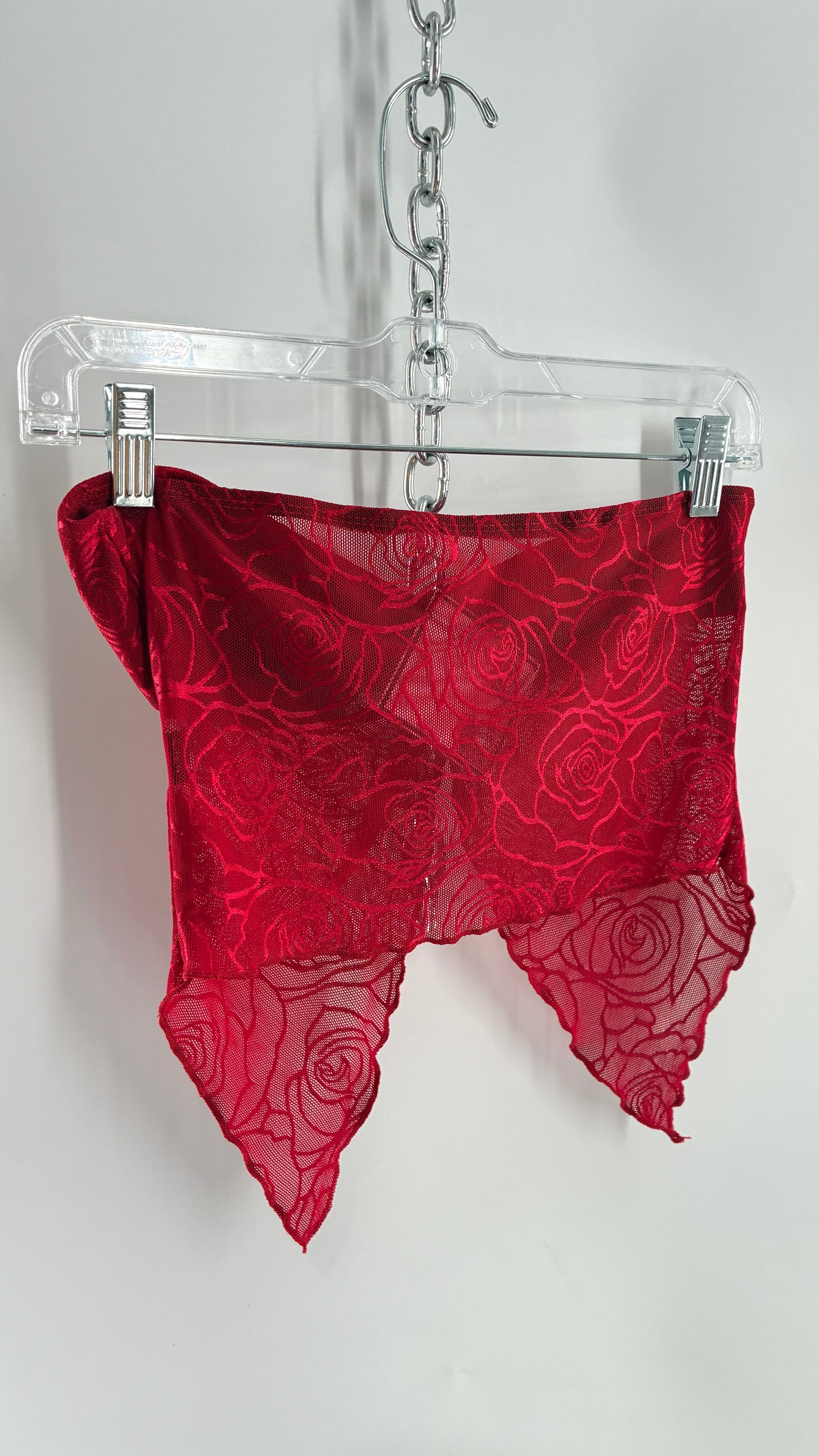 Red Rose Vented Tube Top (Small)