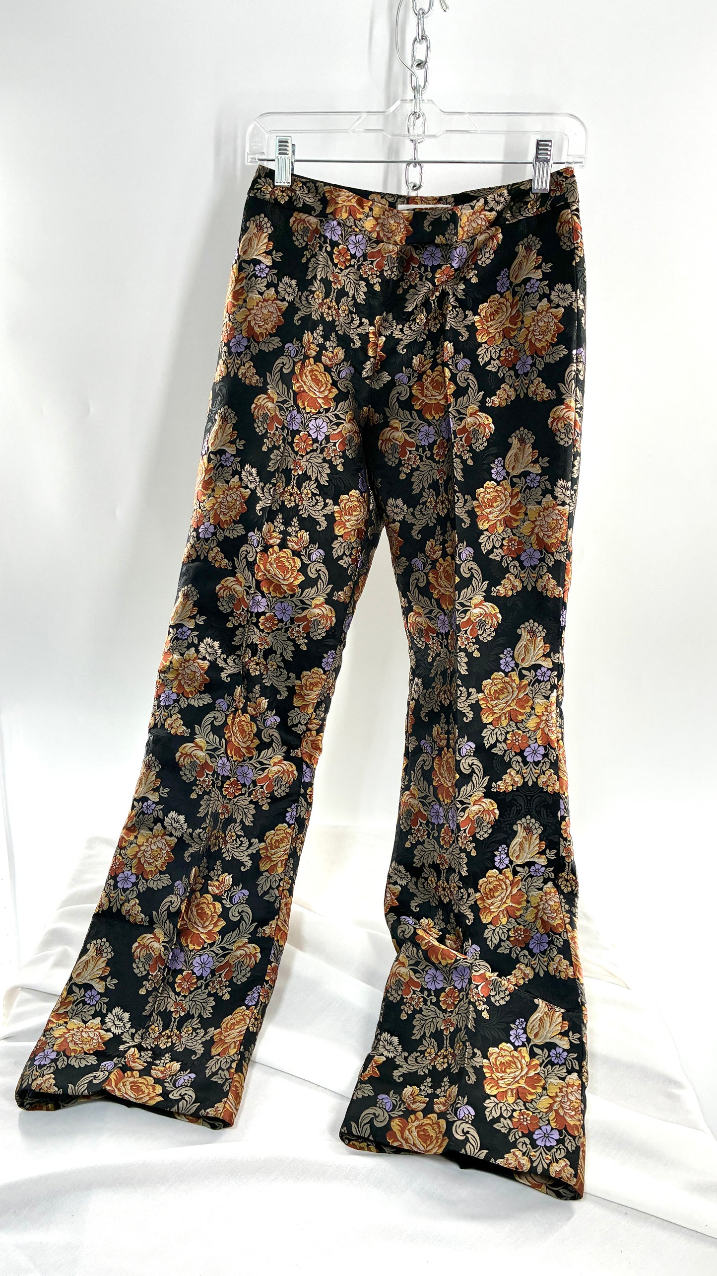 Vintage DOLCE & GABANNA Silk Black Brocade Trouser (42)