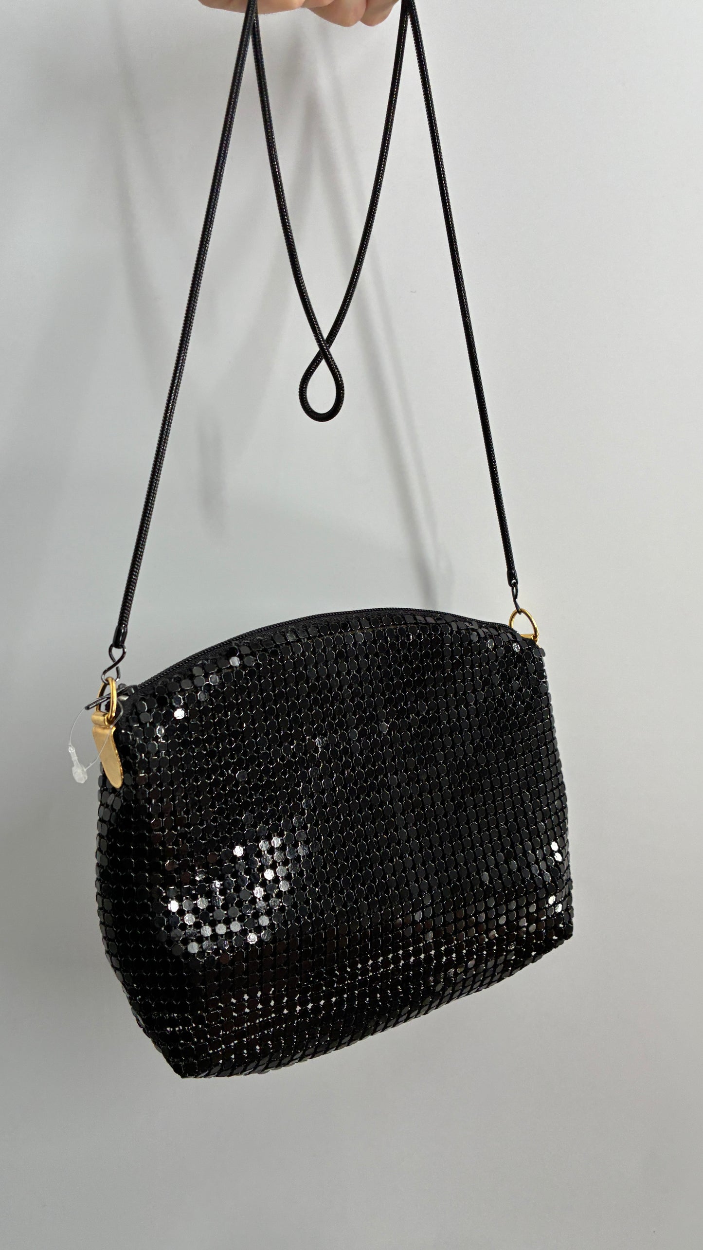 Vintage Black Metal Mesh Crossbody Purse