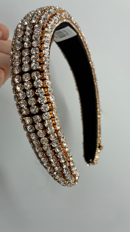 Rhinestone Encrusted Gold Headband
