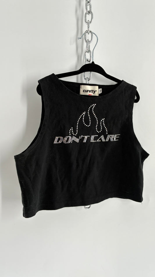 Vintage CURETTY SEOUL Rhinestone Don’t Care Crop (Small)