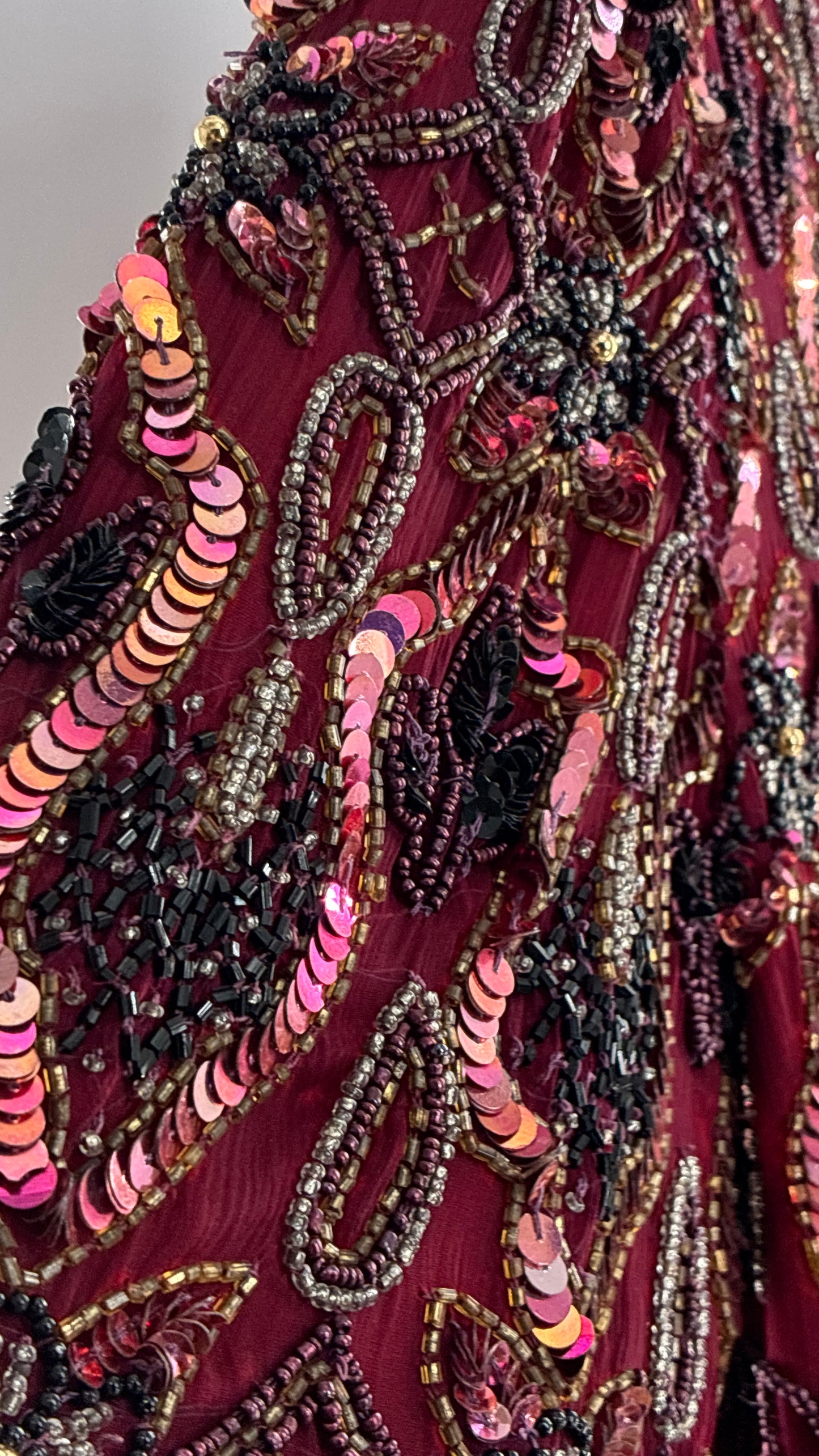 Vintage Beaded STENAY Burgundy Maroon Jacket (Medium)