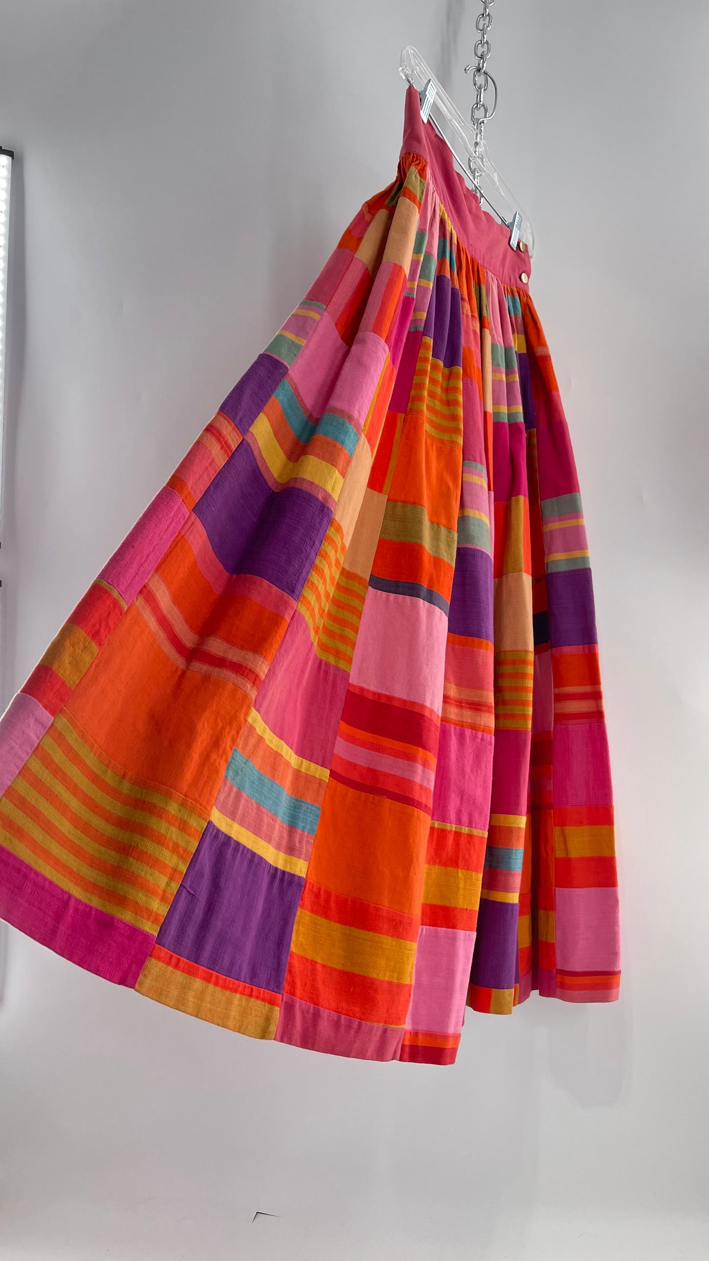 Vintage El Palomar Patchwork Skirt Made in Jalisco Mexico (XS)