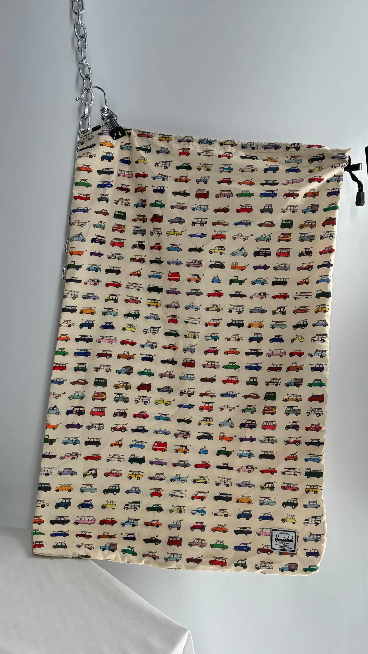NWOT HERSCHEL Car Graphic Pillow Case Drawstring Bag