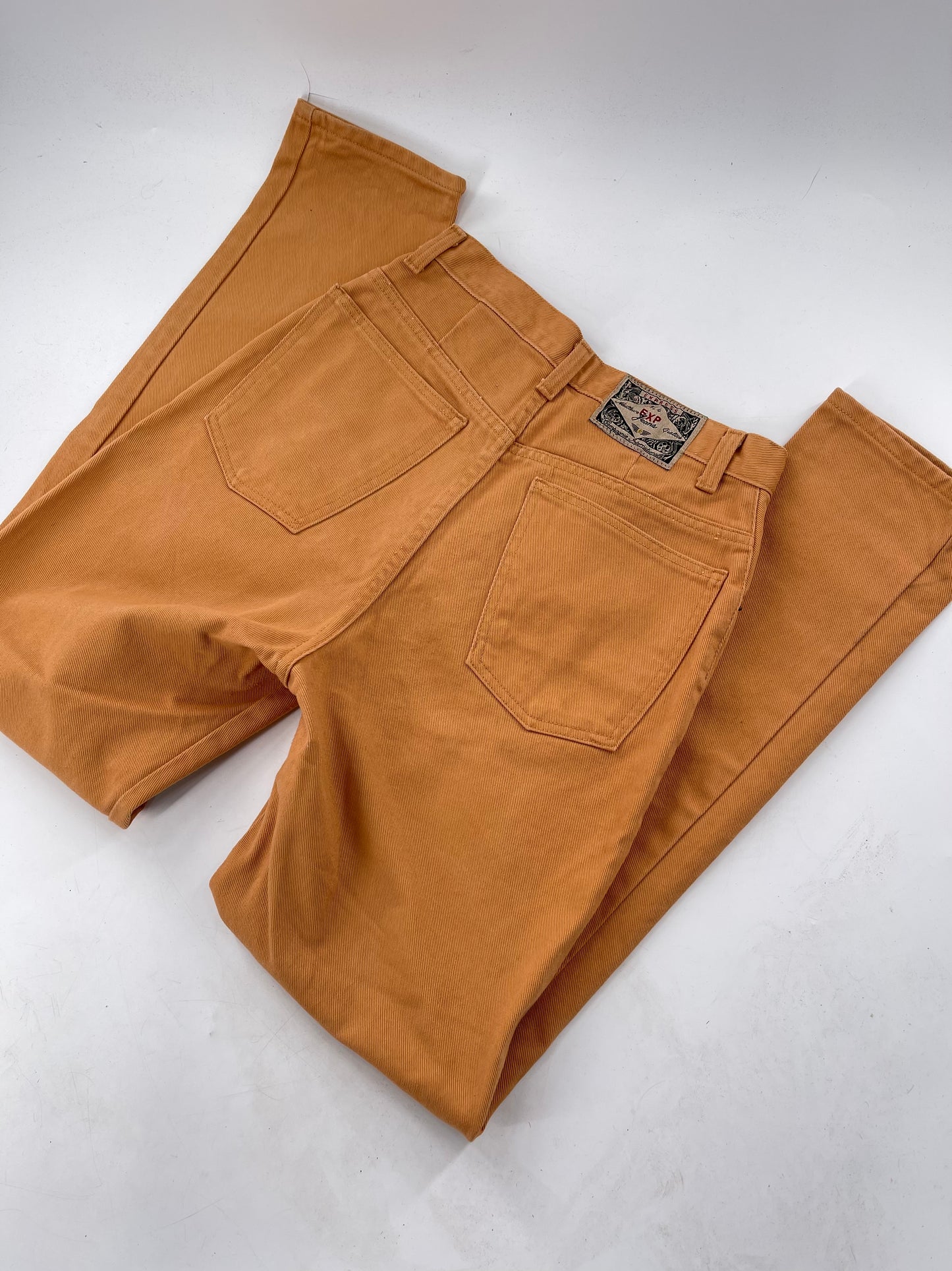 Vintage Mustard/Orange Express Ultra High Waisted Jeans with Old School Jacron (7/8)