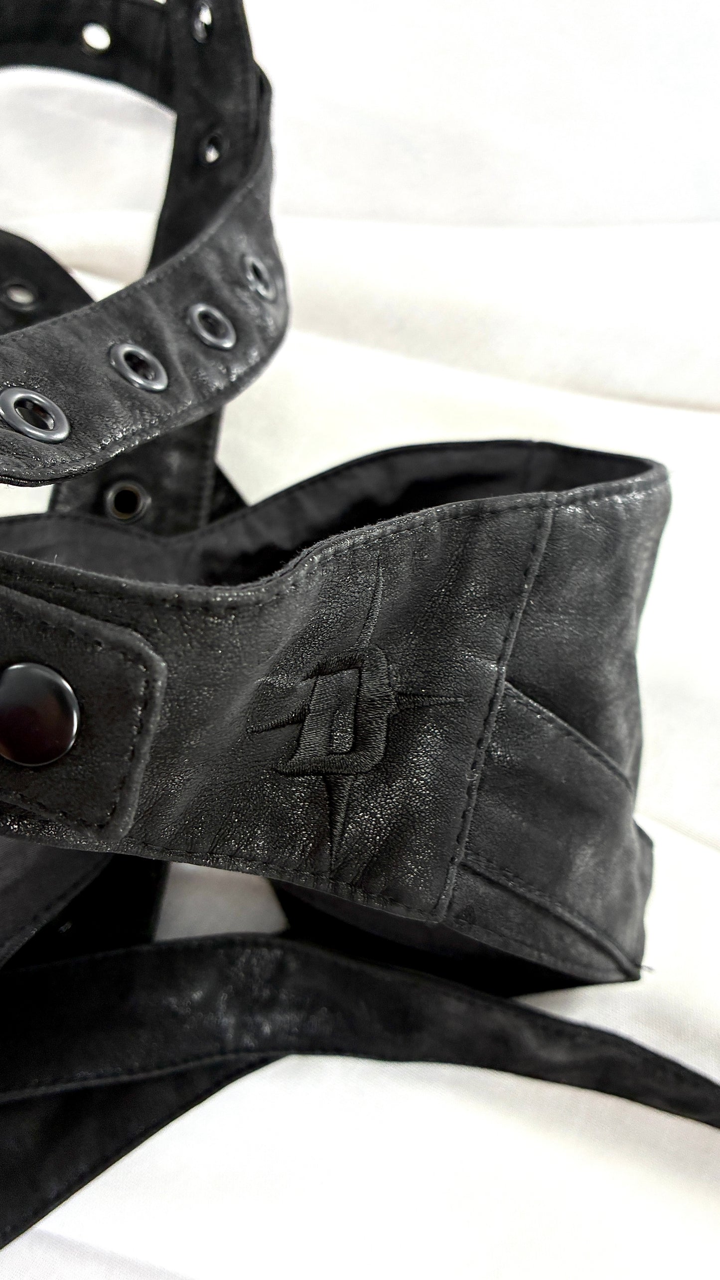 Vintage DARKER WAVS Dollskill Vegan Leather Harness Bralette top