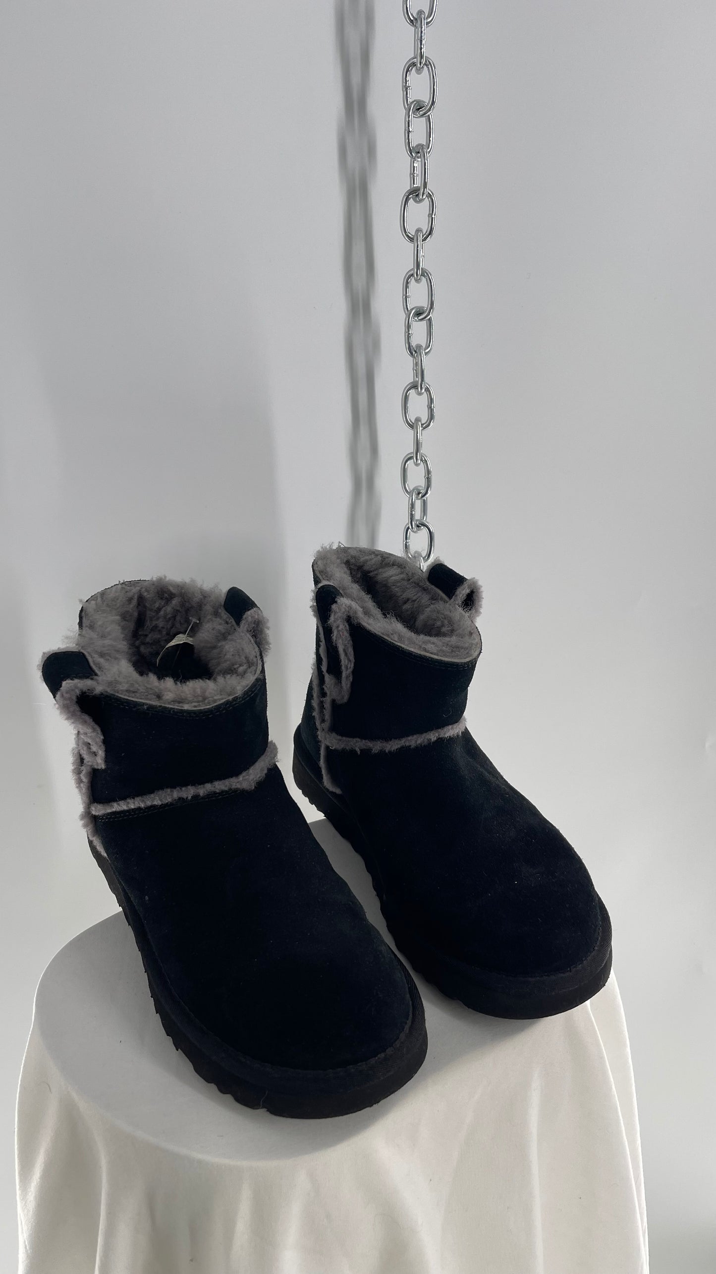 UGG Black/Grey Mini Spill Seam Boot (7)