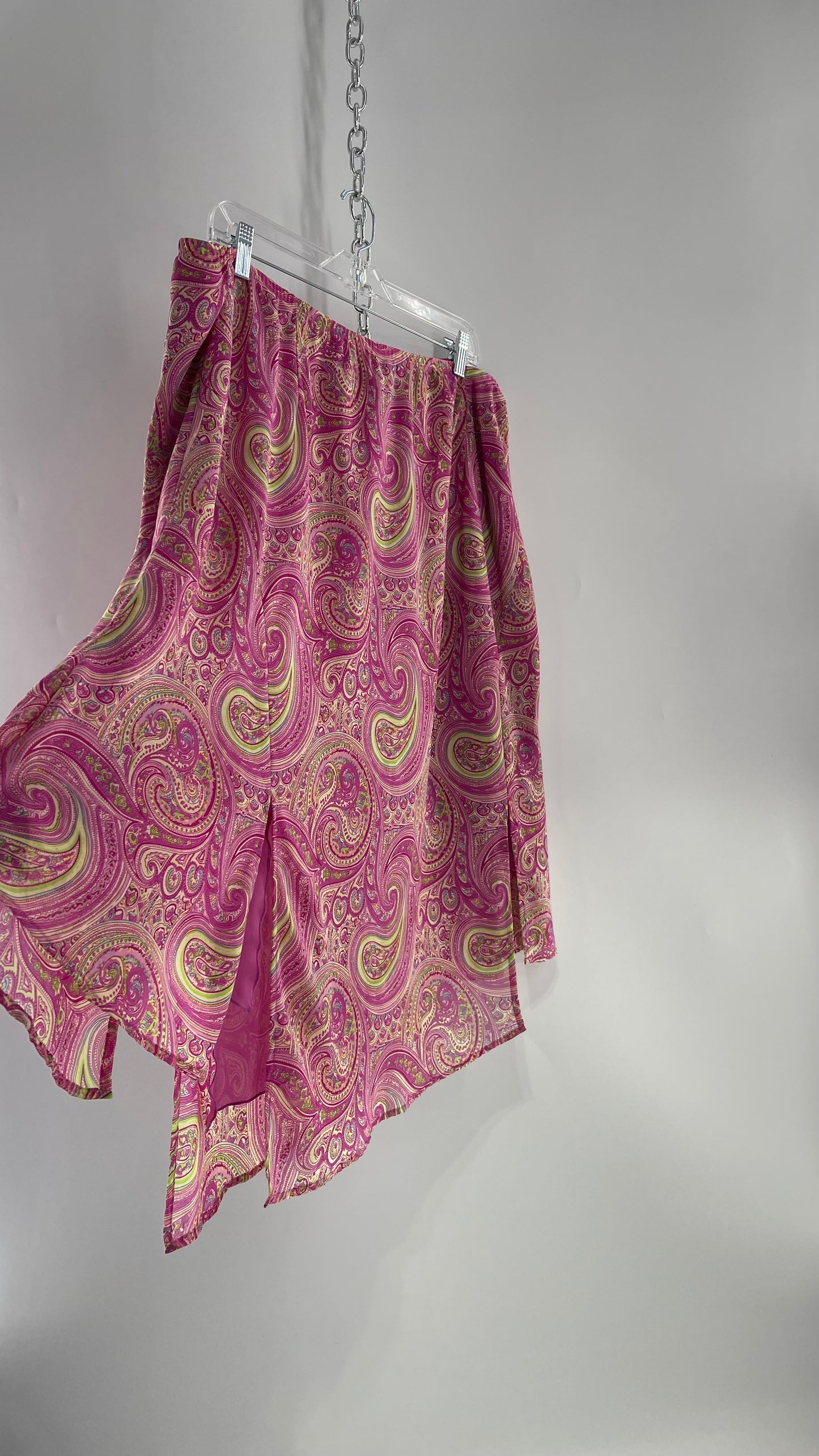 VINTAGE Pink Paisley Midi Skirt (22/24)