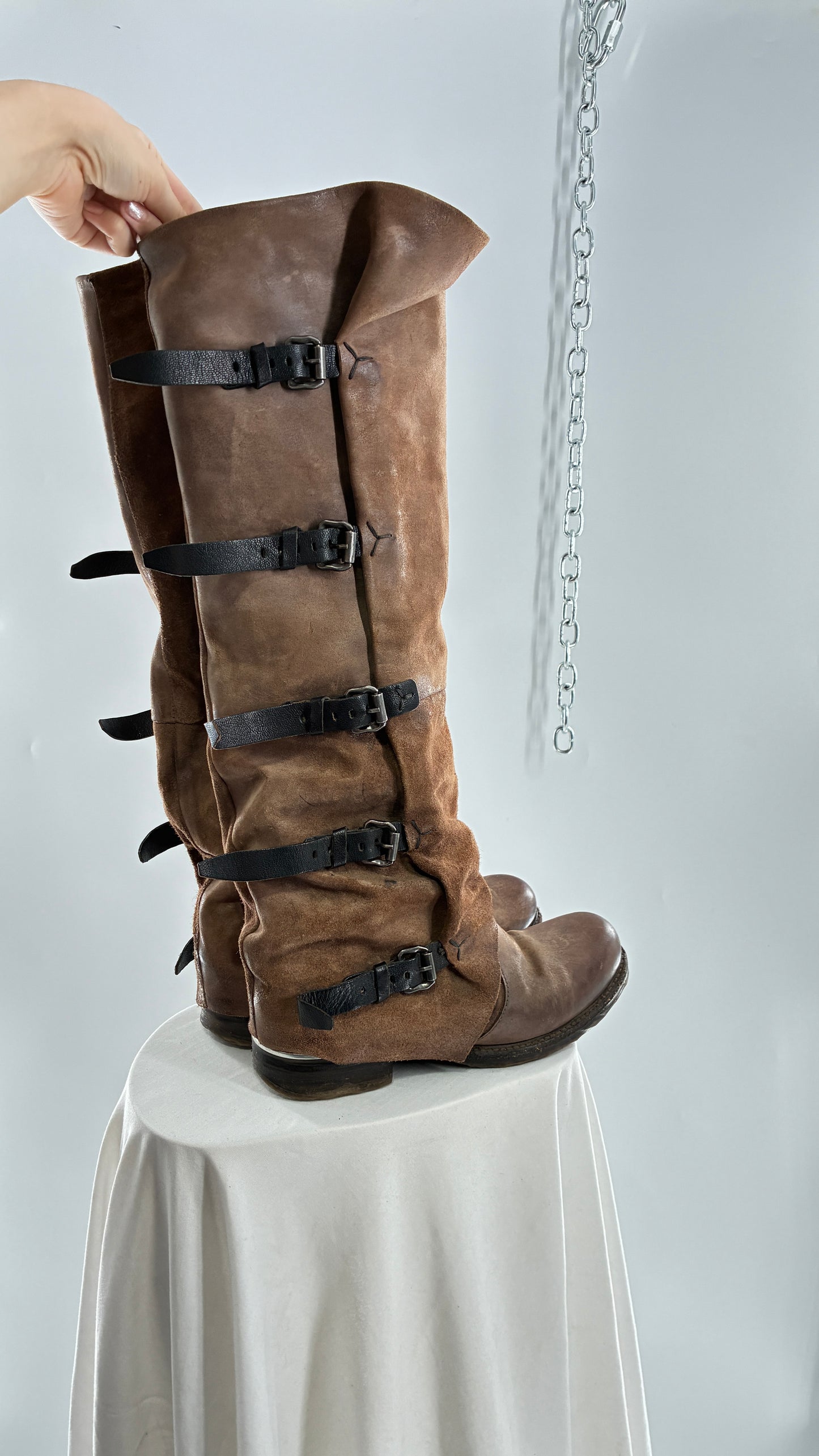 Tatum Over the Knee AS98 Distressed Worn Boots (41)