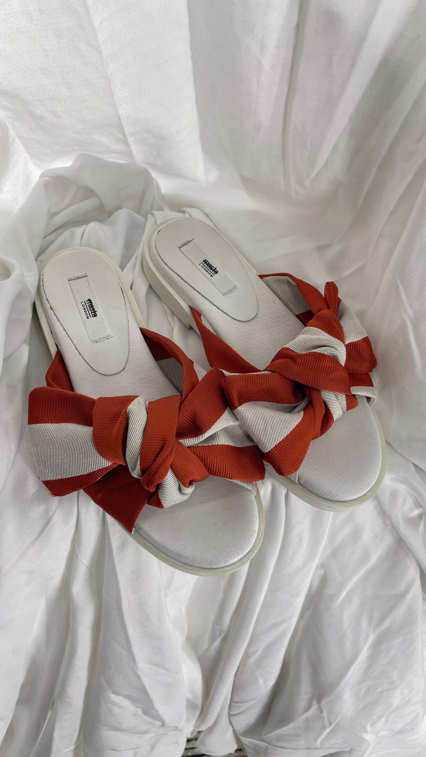 mIIsta made in Spain Slides with Burnt Orange And Beige Strap (36)