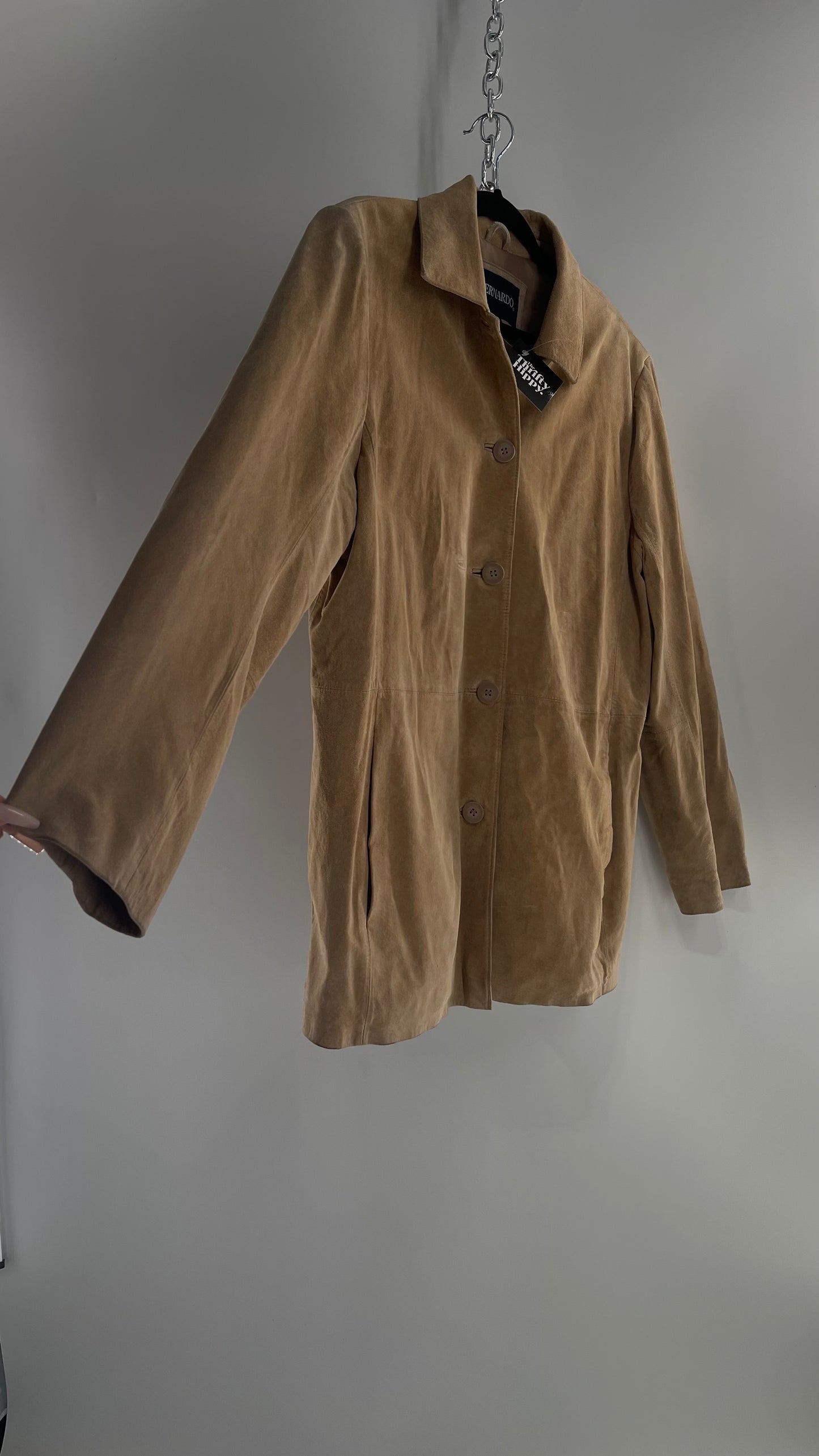 Vintage BERNARDO Tan Suede Leather Jacket (XL)