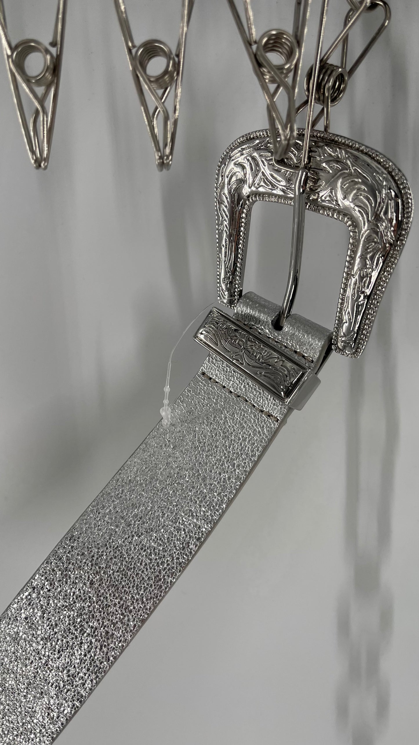 Urban Outfitters Silver Metallic Space Cowboy Belt (Small)