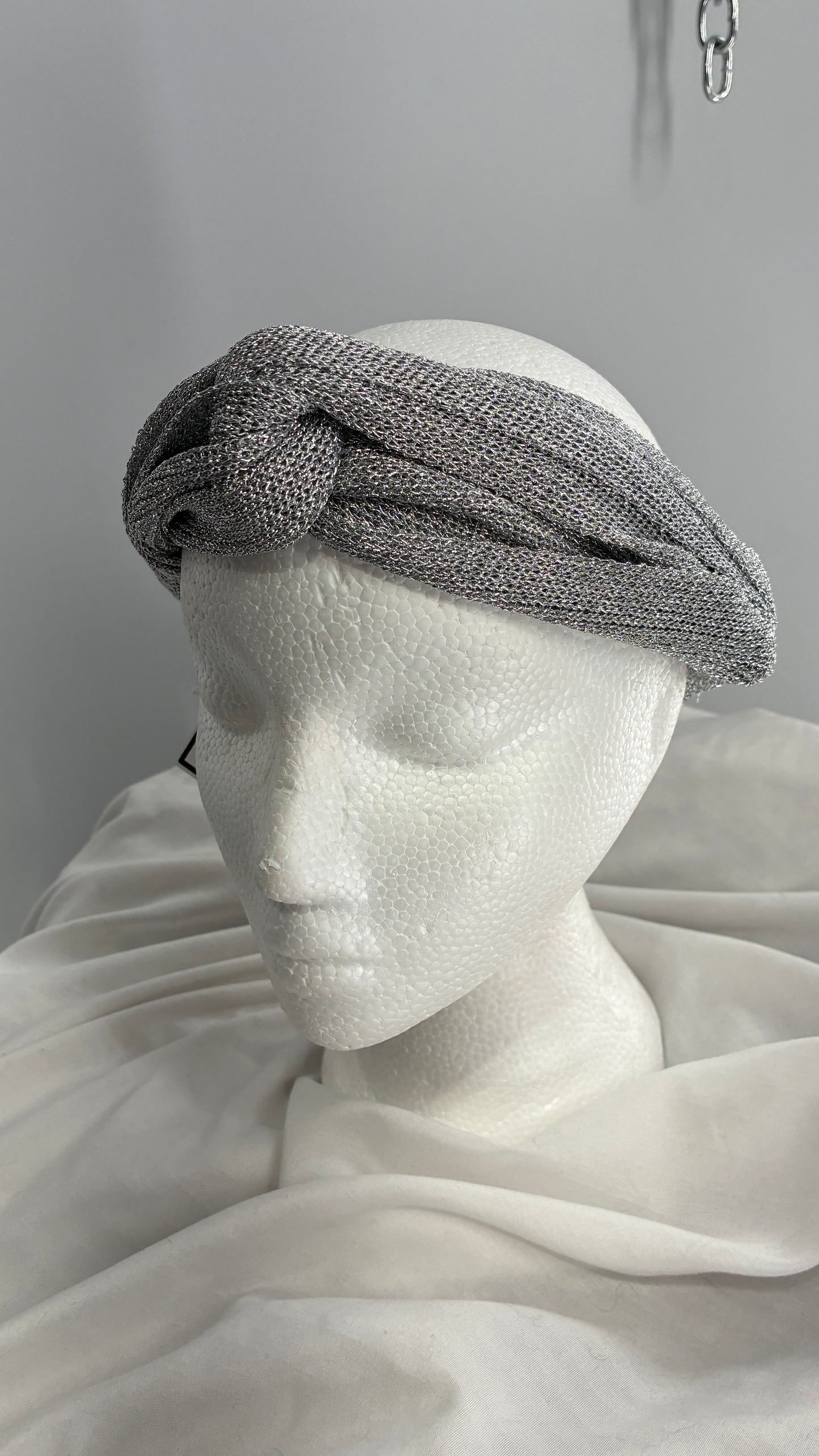 Free People Metallic Silver Mesh Headband