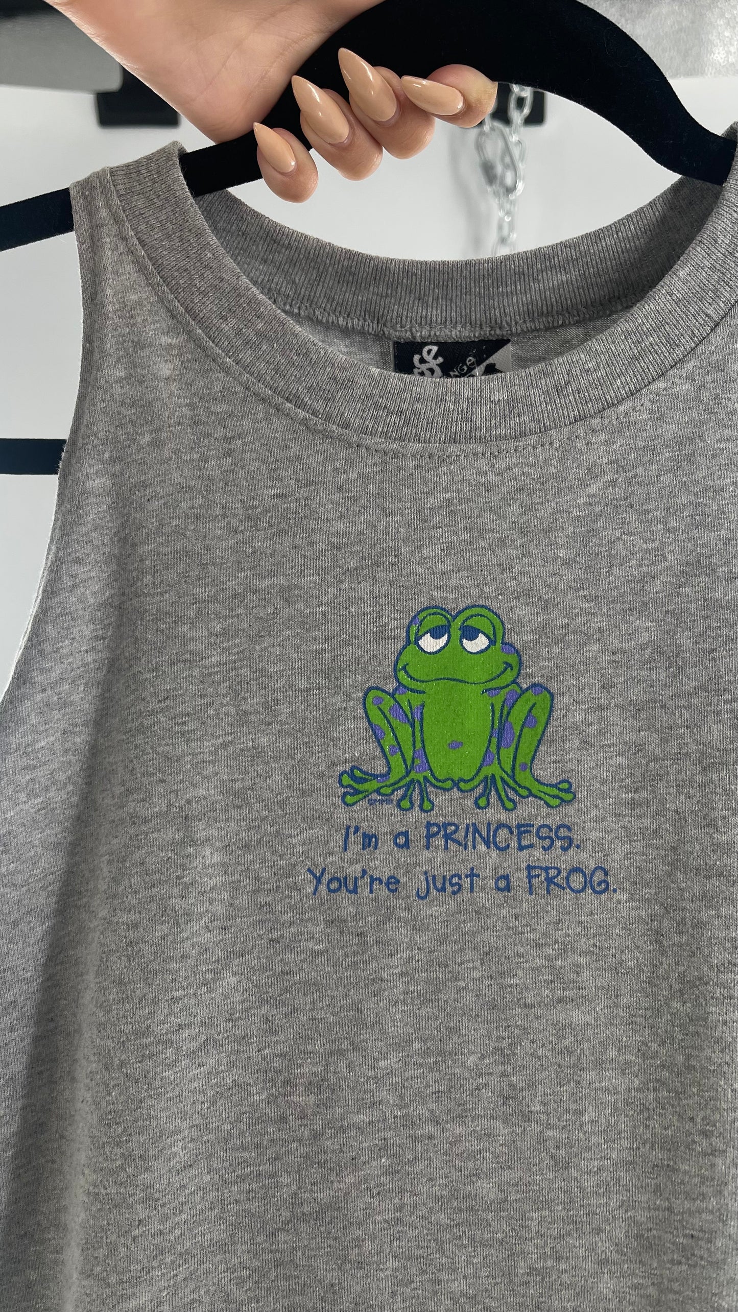 Deadstock Vintage Cropped Tank “I’m a Princess. You’re just a frog”